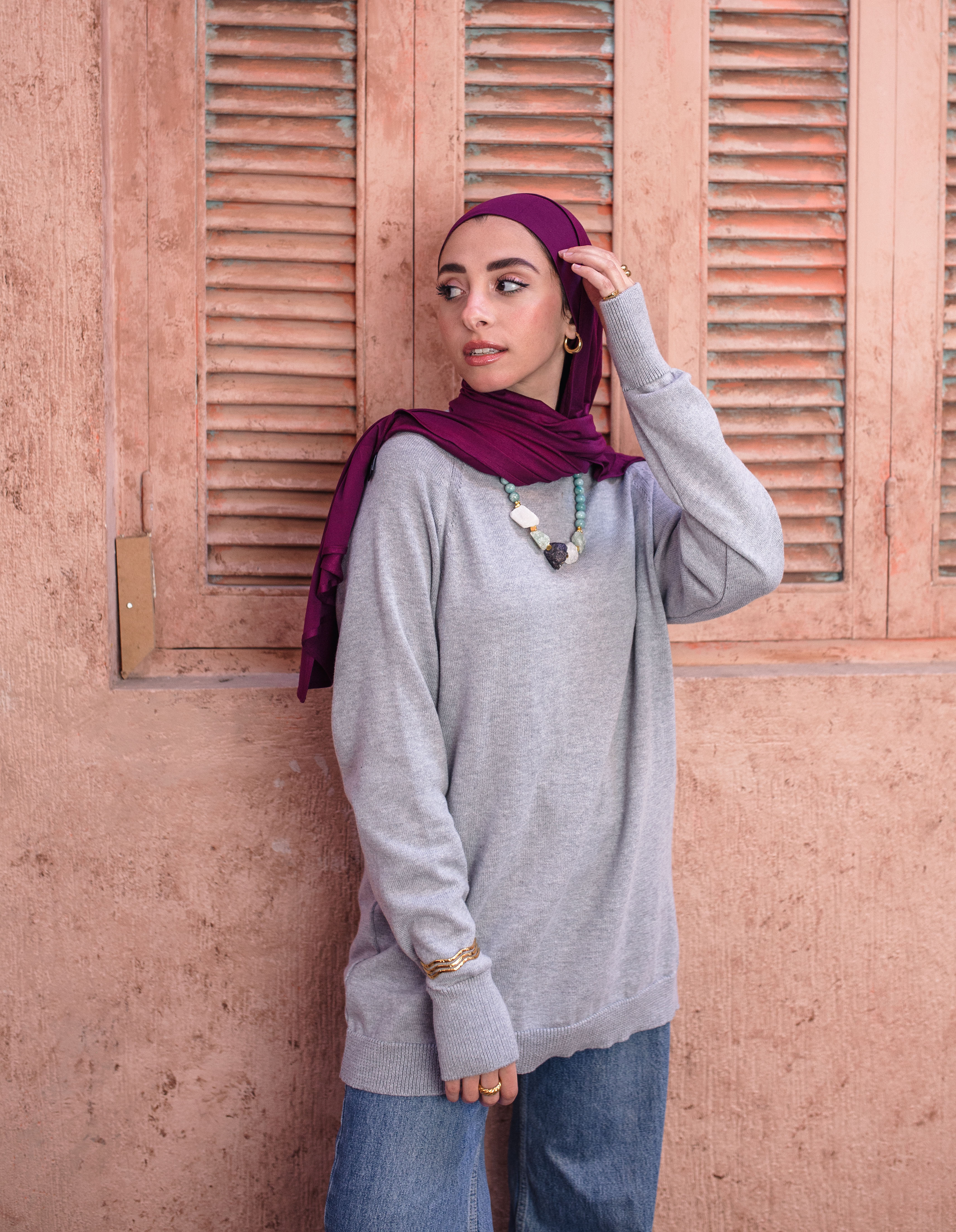 Essential knit top- Gray