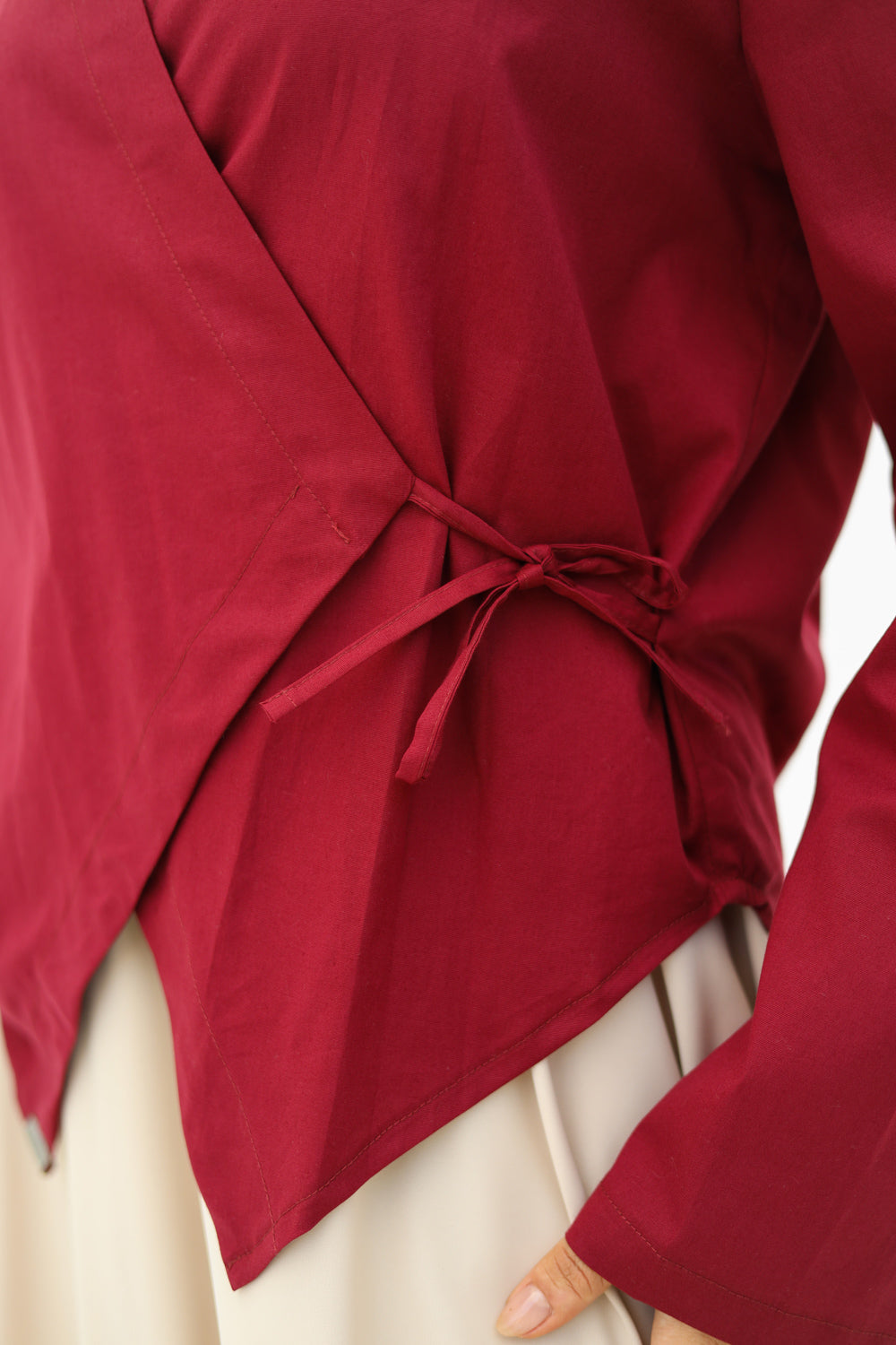 Chic-Cross Poplin Shirt (Burgundy)