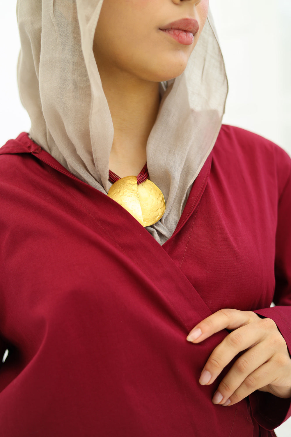 Chic-Cross Poplin Shirt (Burgundy)