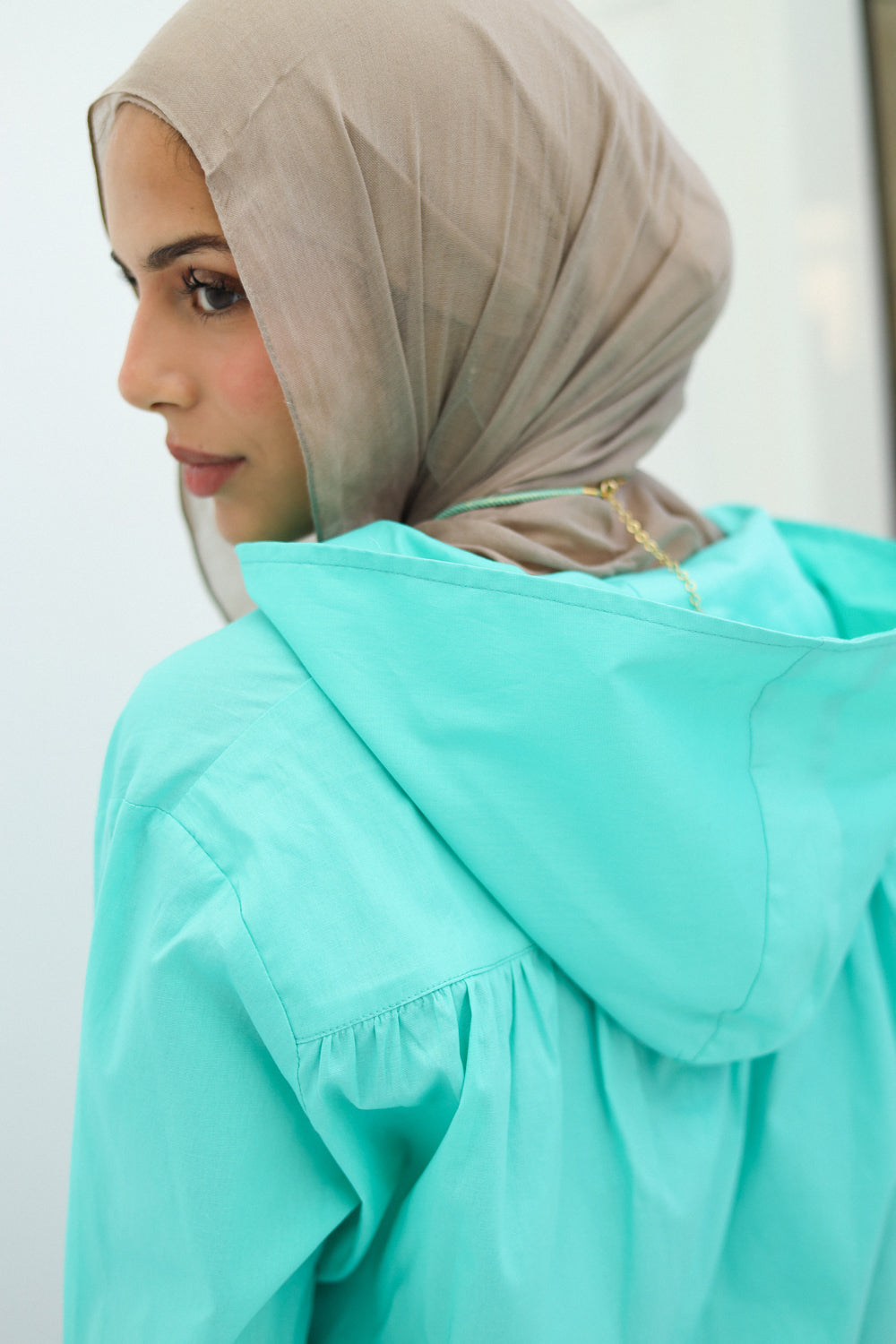Chic-Cross Poplin Shirt (Turquoise)