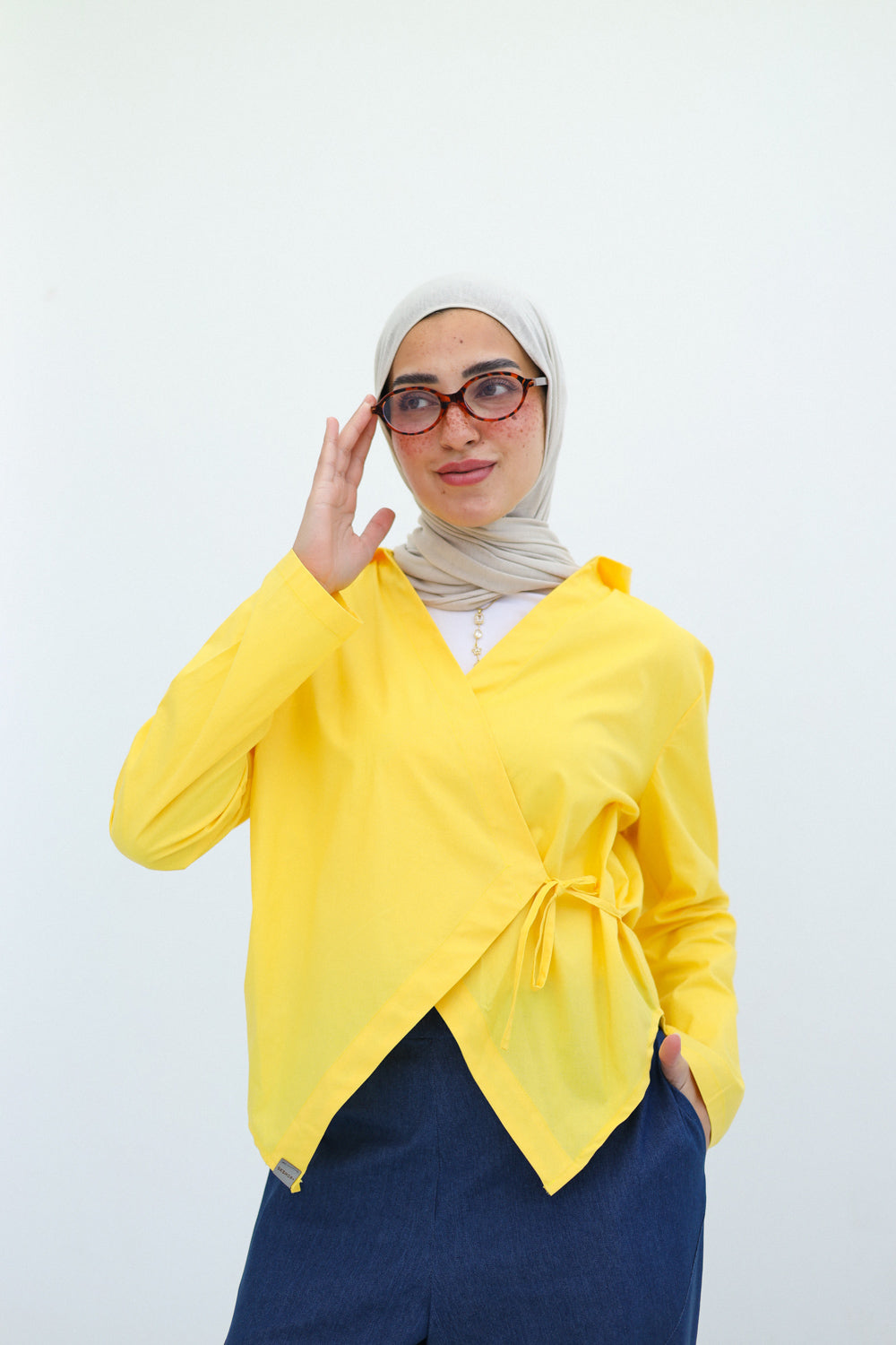 Chic-Cross Poplin Shirt (Yellow)