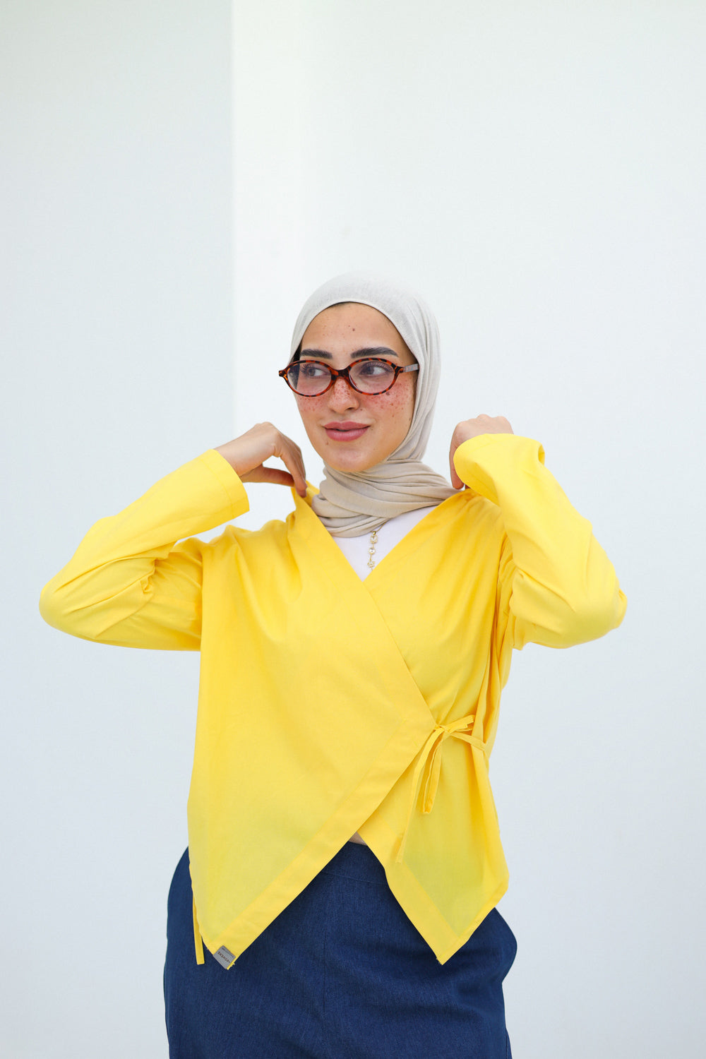 Chic-Cross Poplin Shirt (Yellow)