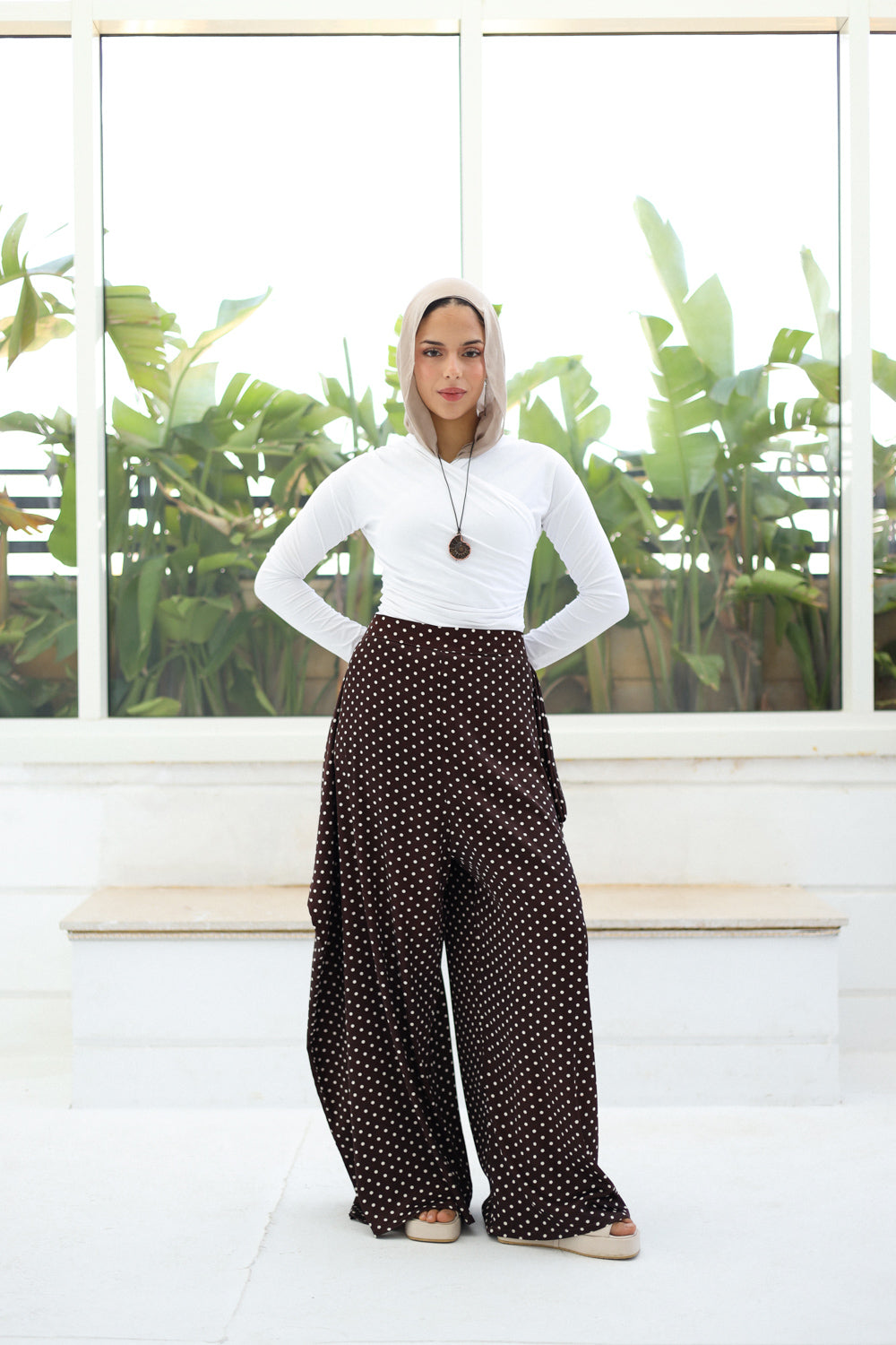 Polka dots Sherwal (Brown)