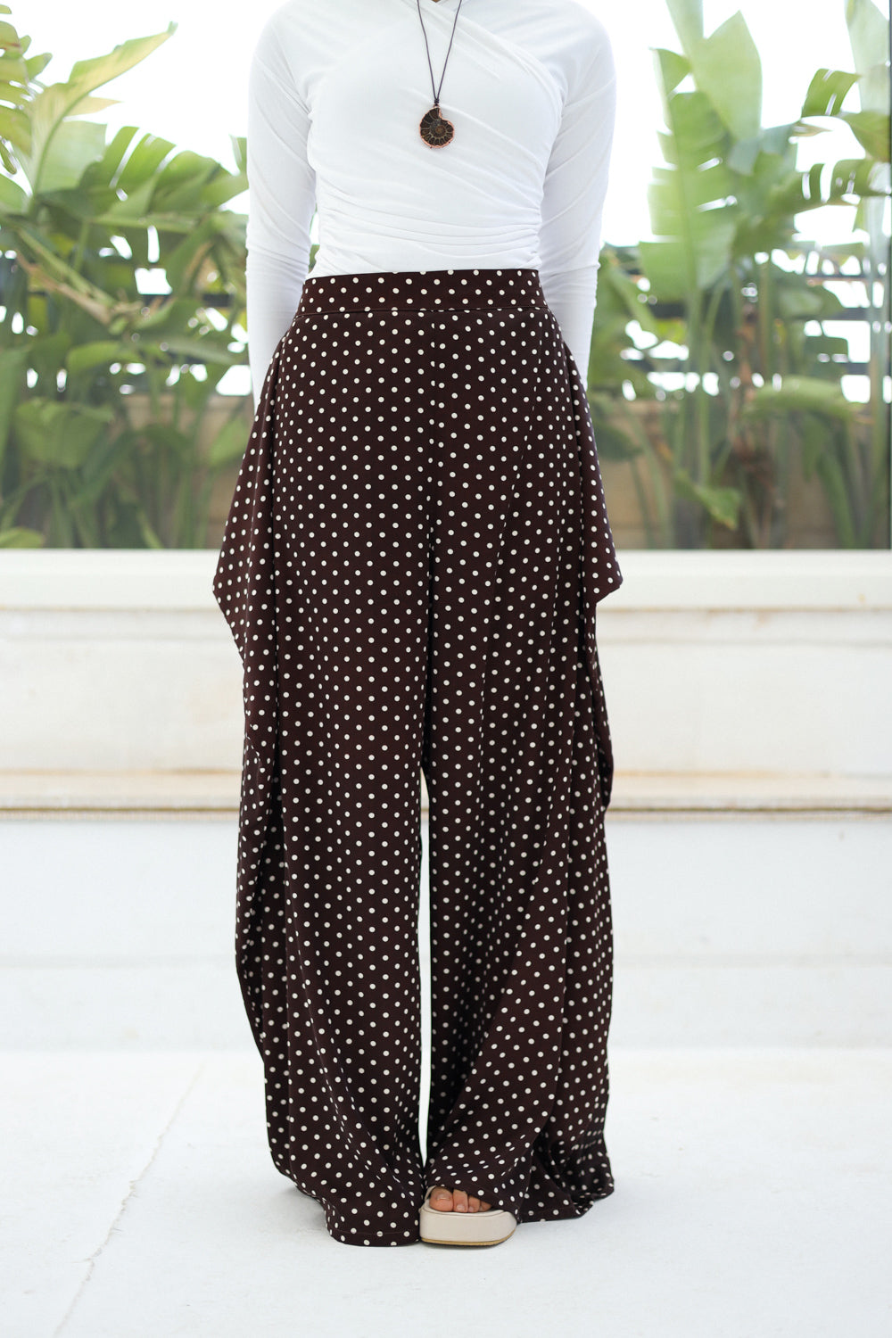Polka dots Sherwal (Brown)