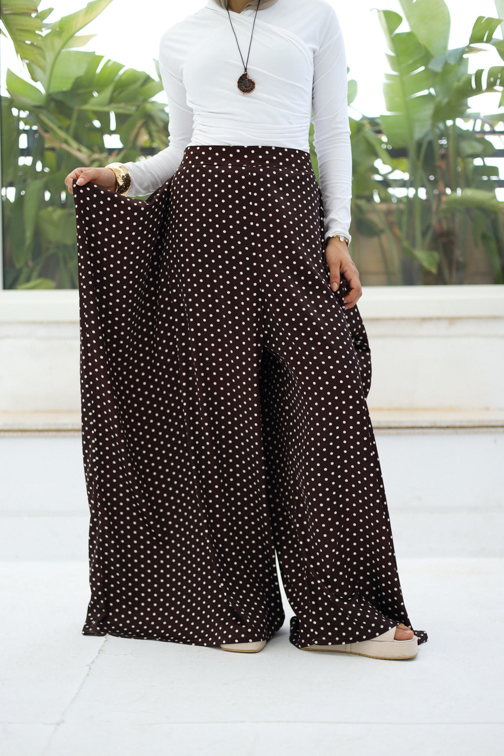 Polka dots Sherwal (Brown)