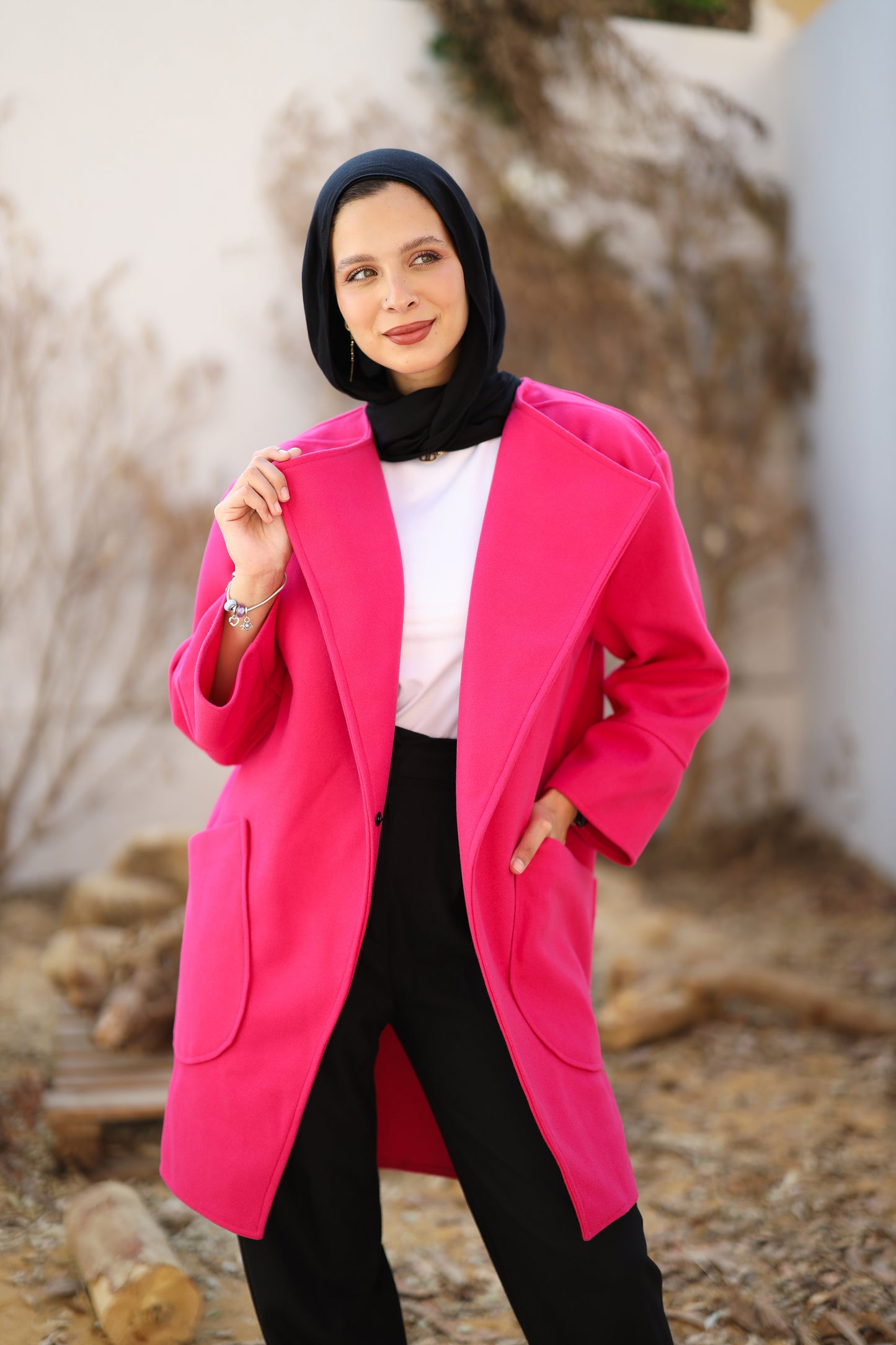 Catchy Coat Fushia