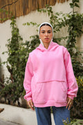 Distressed Hoodi- Pink