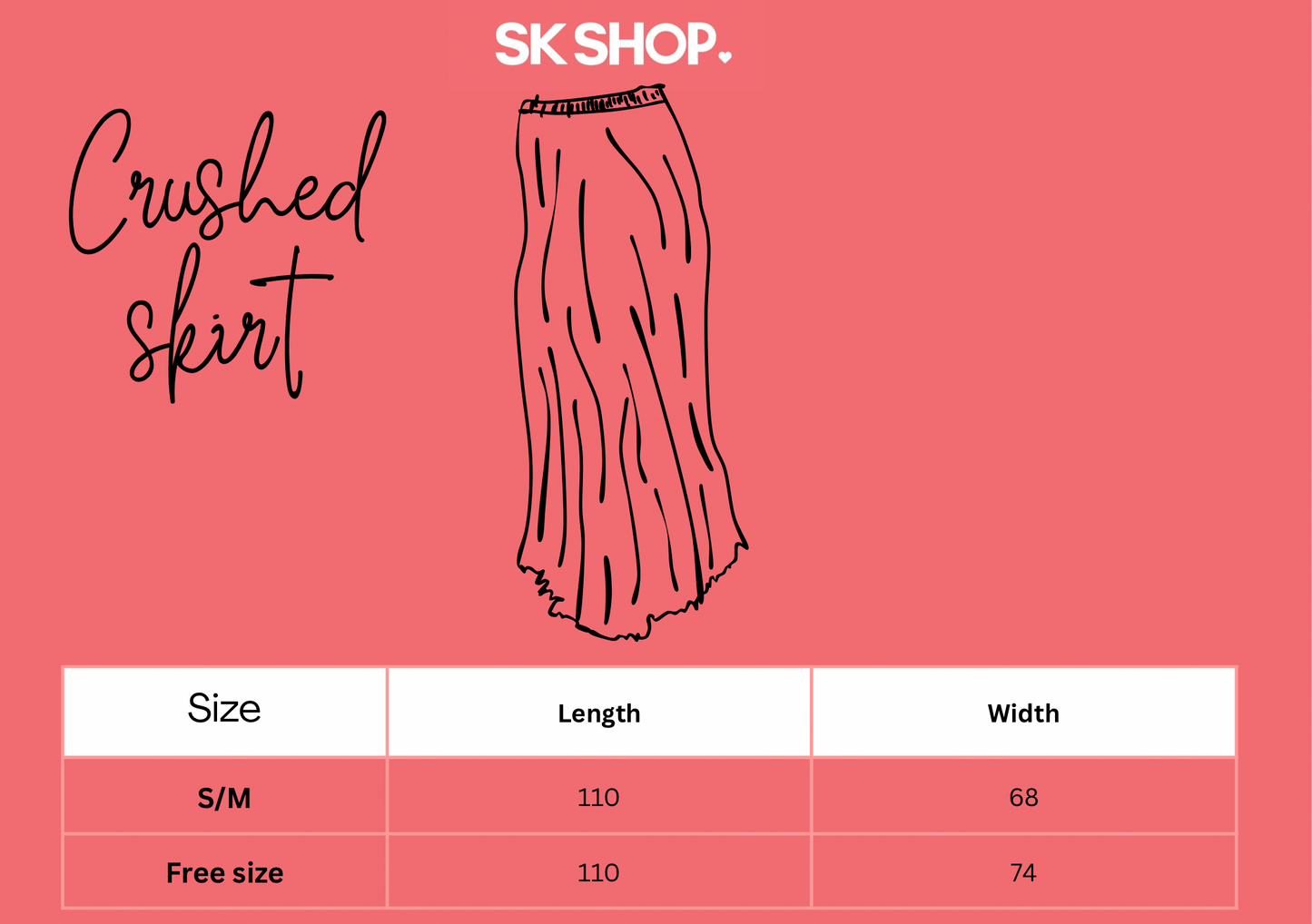 Crushed Skirt - Black