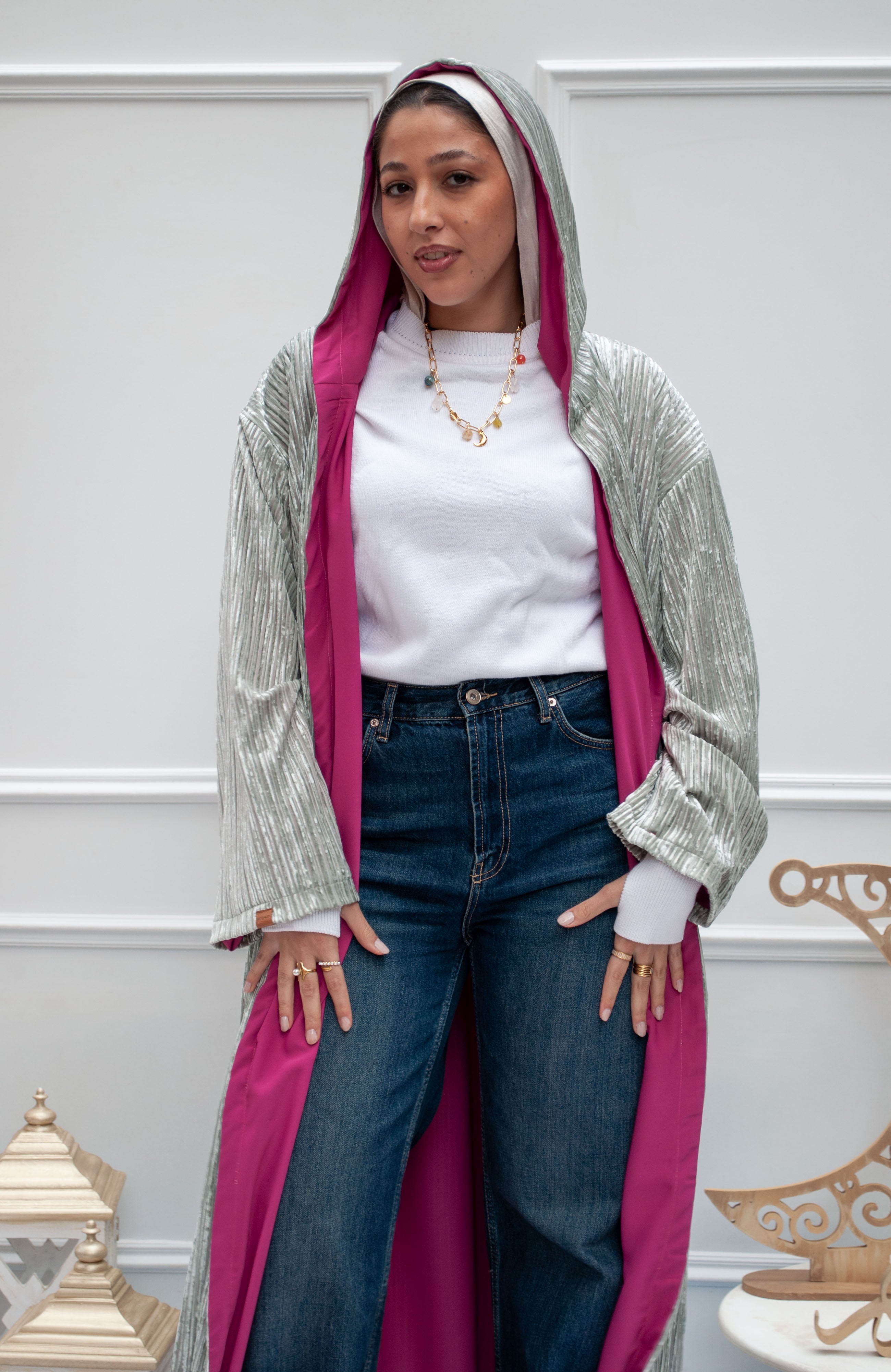 Double face Velvet kaftan (Pastage)