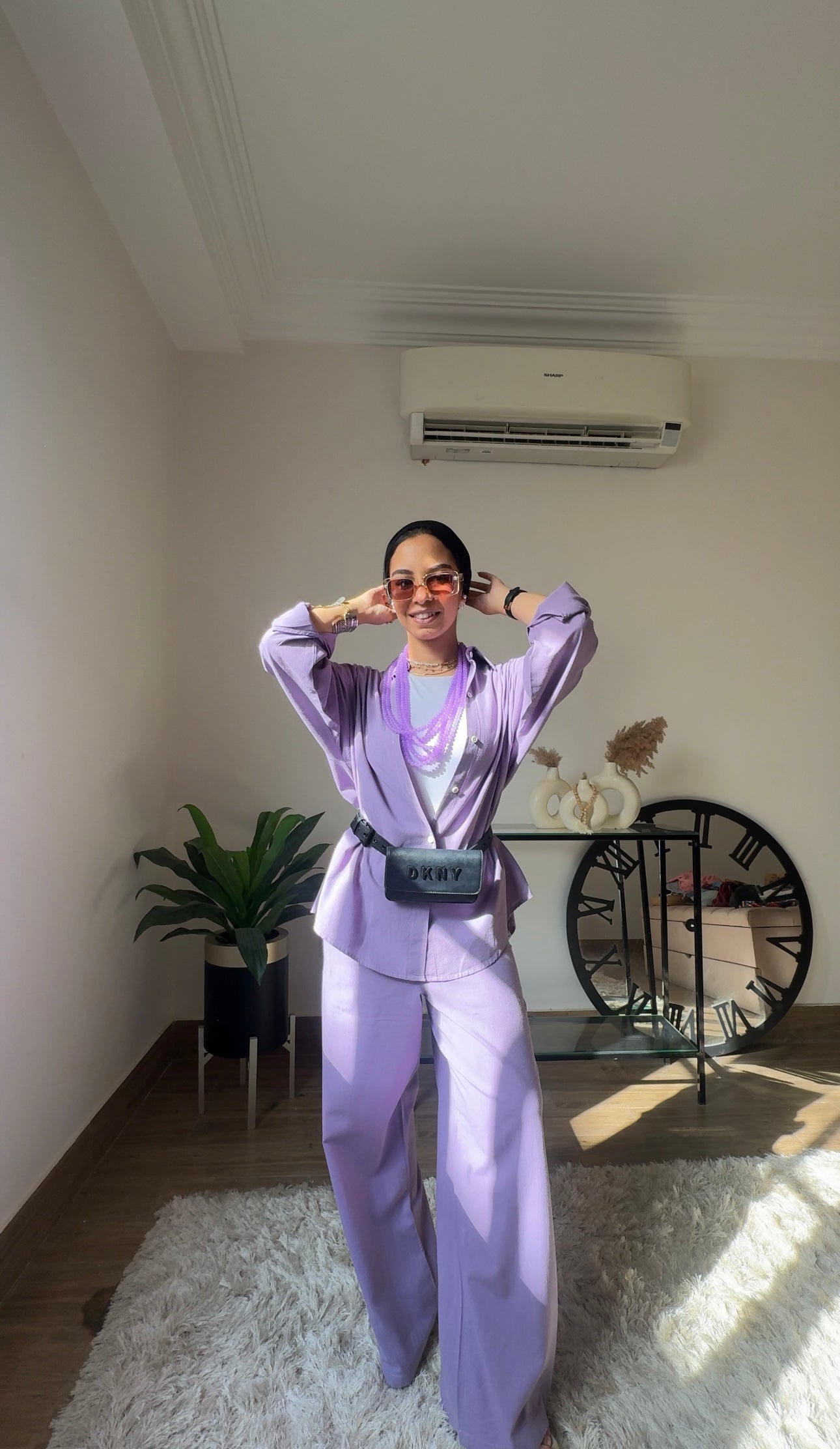 Essential linen Shirt-Lilac