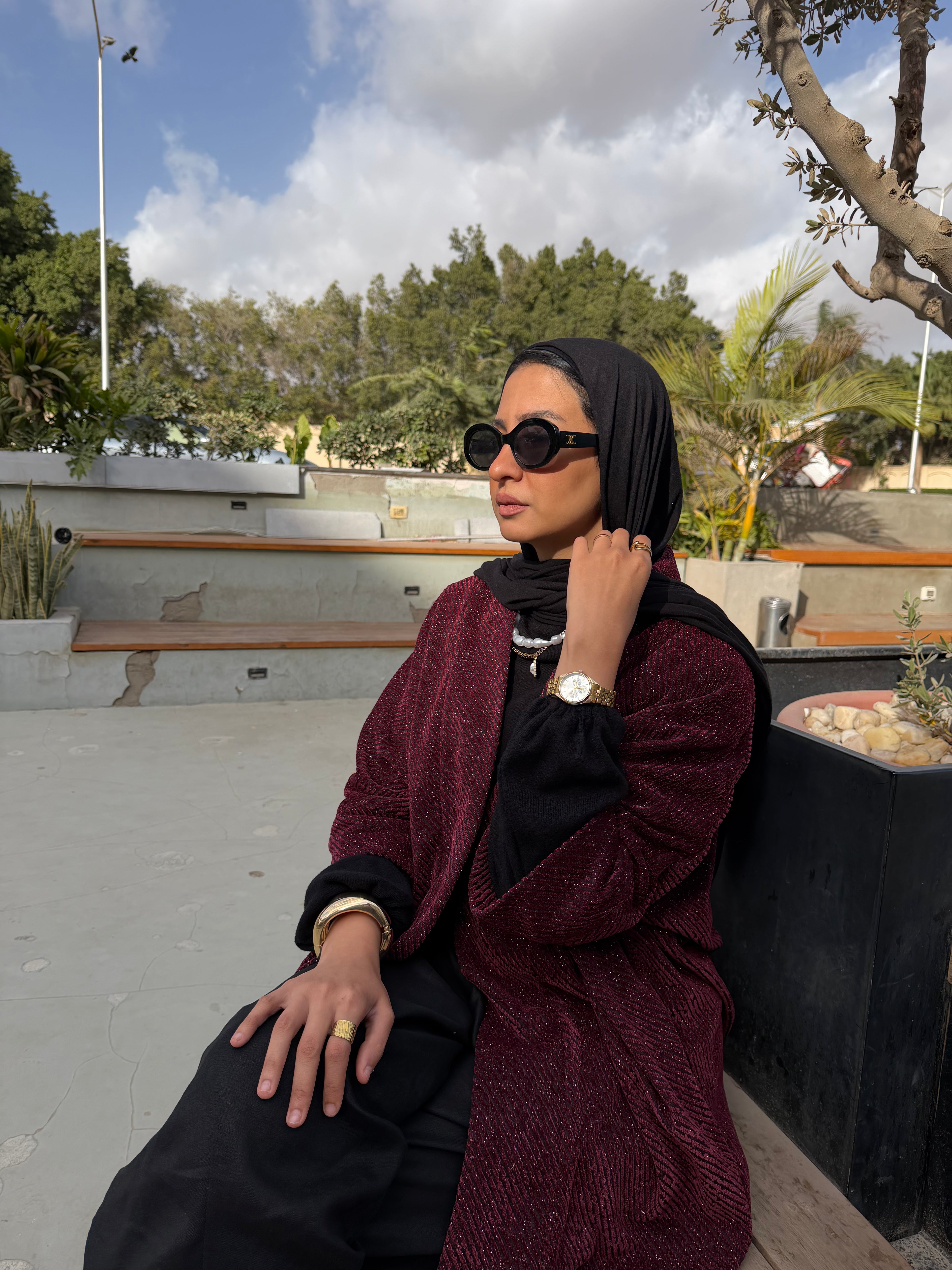 Velvet Cardigan (Burgundy)