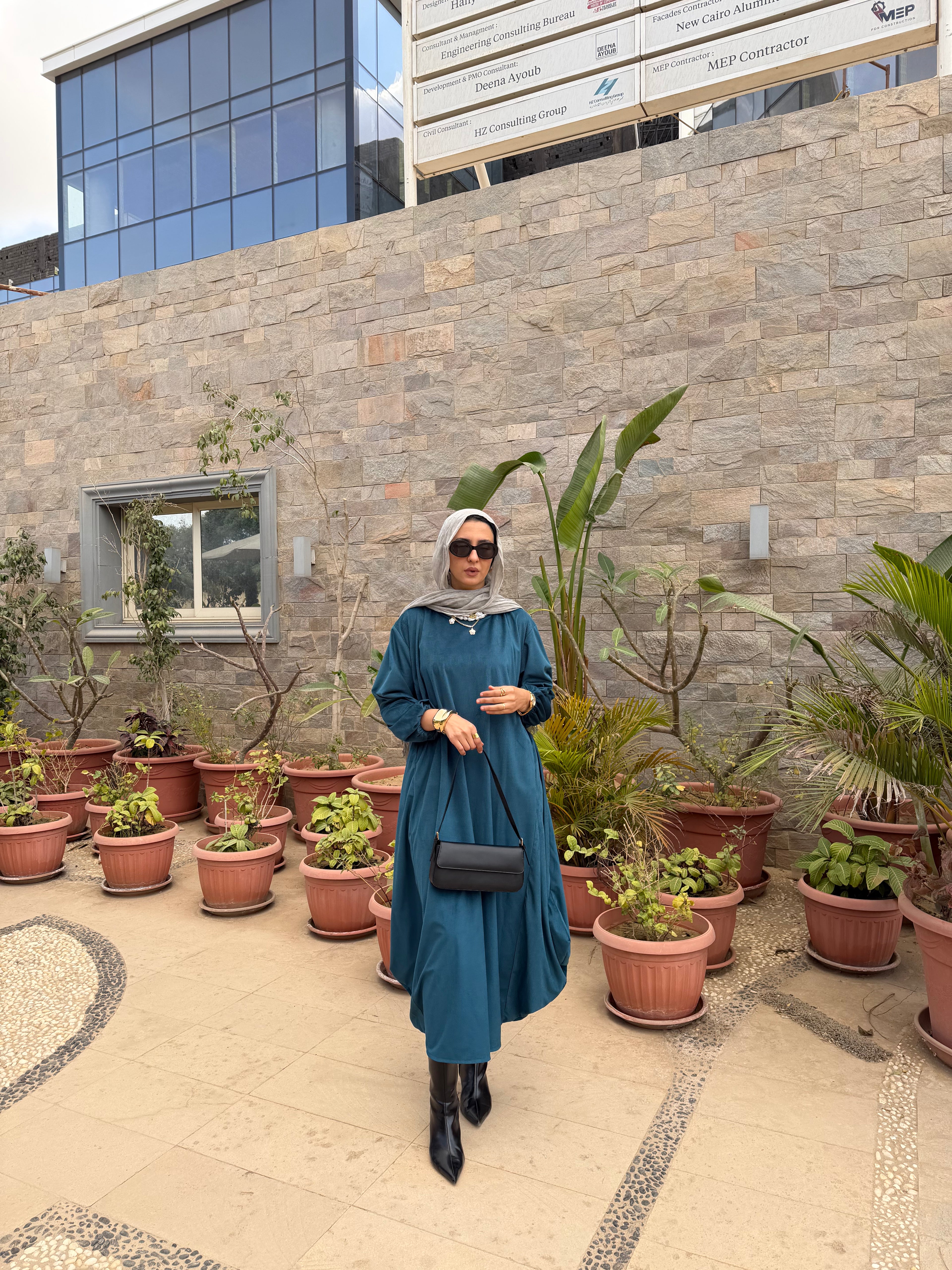 Velvet Balloon dress (Petrol)