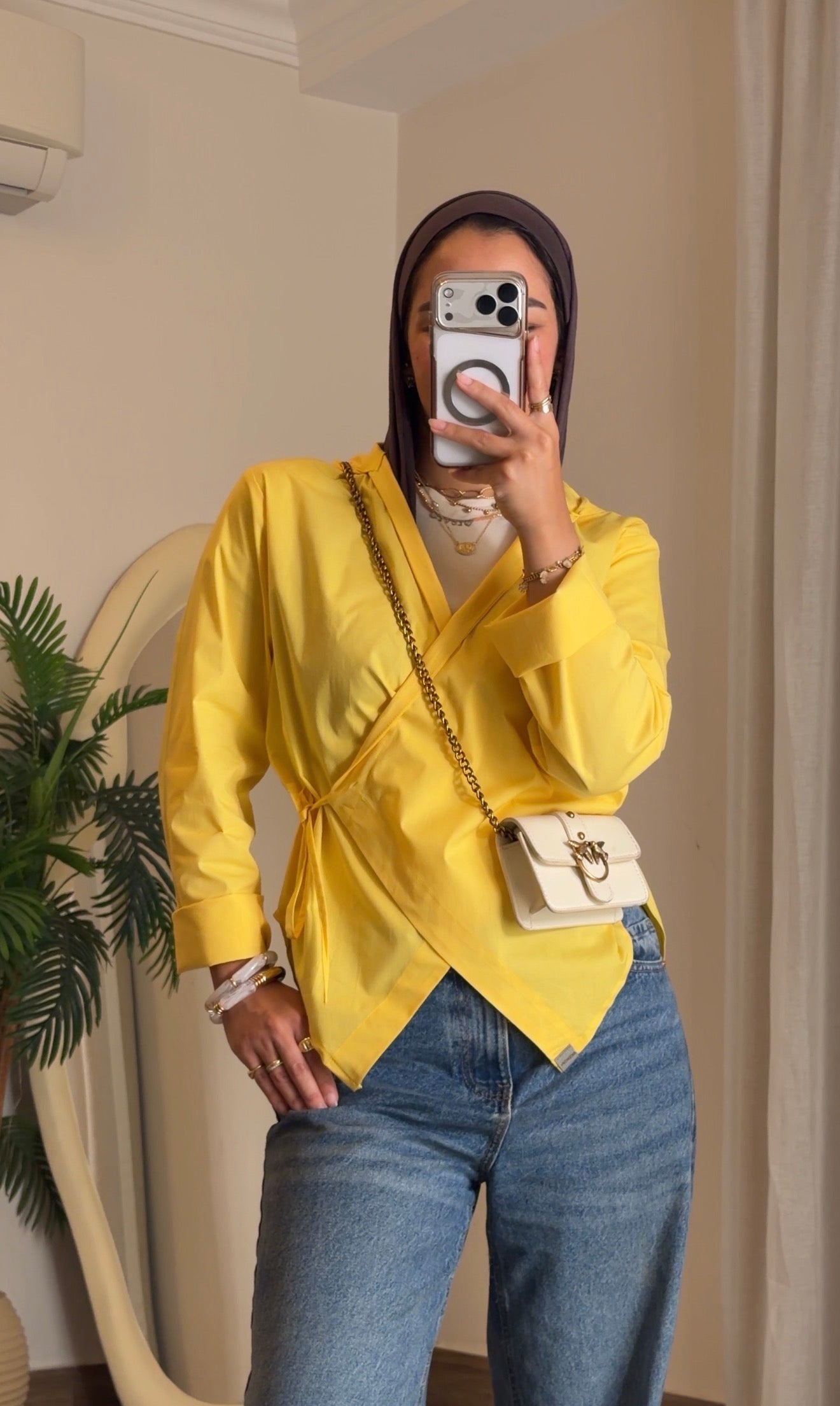 Chic-Cross Poplin Shirt (Yellow)