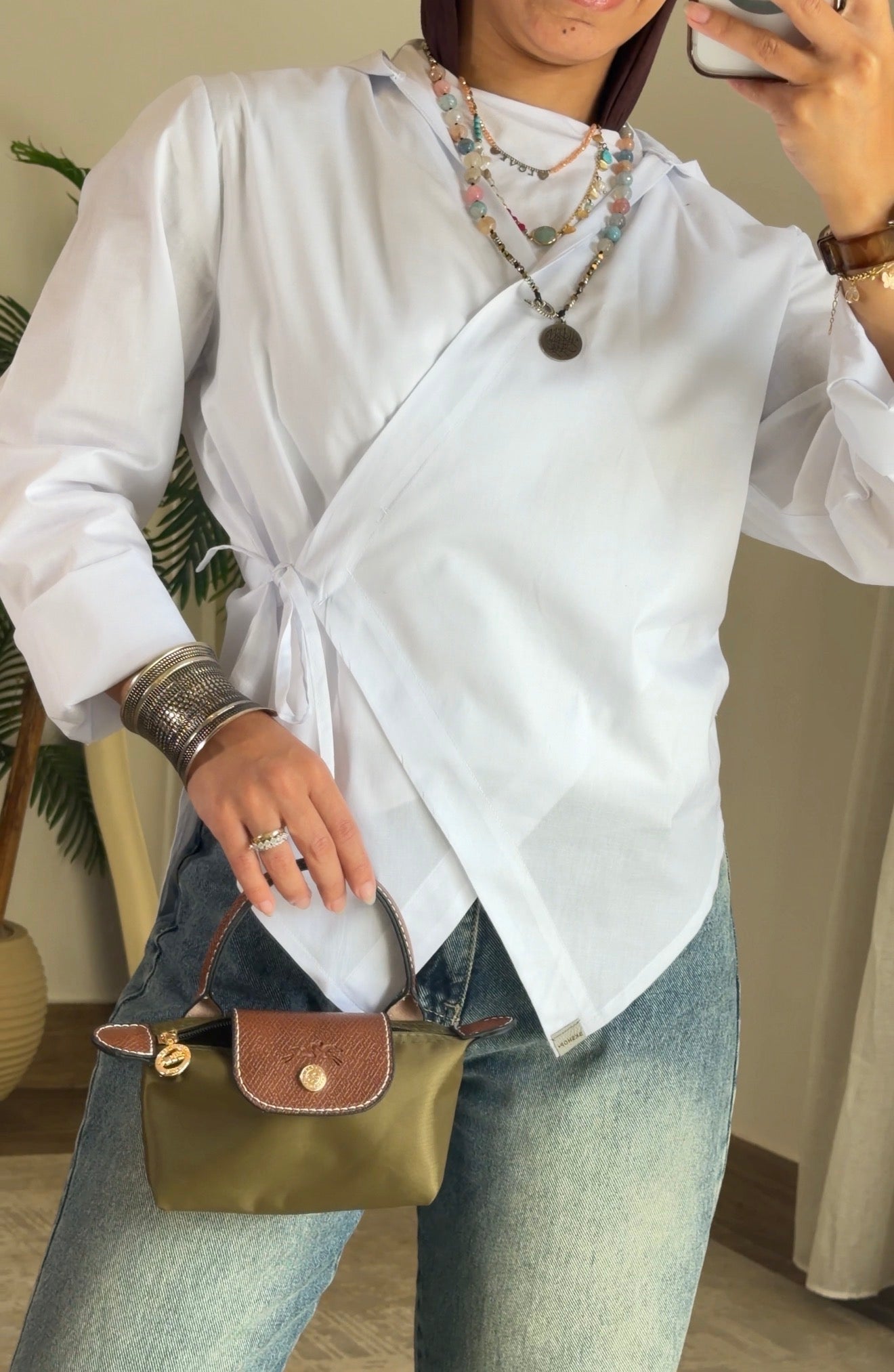 Chic-Cross Poplin Shirt (White)