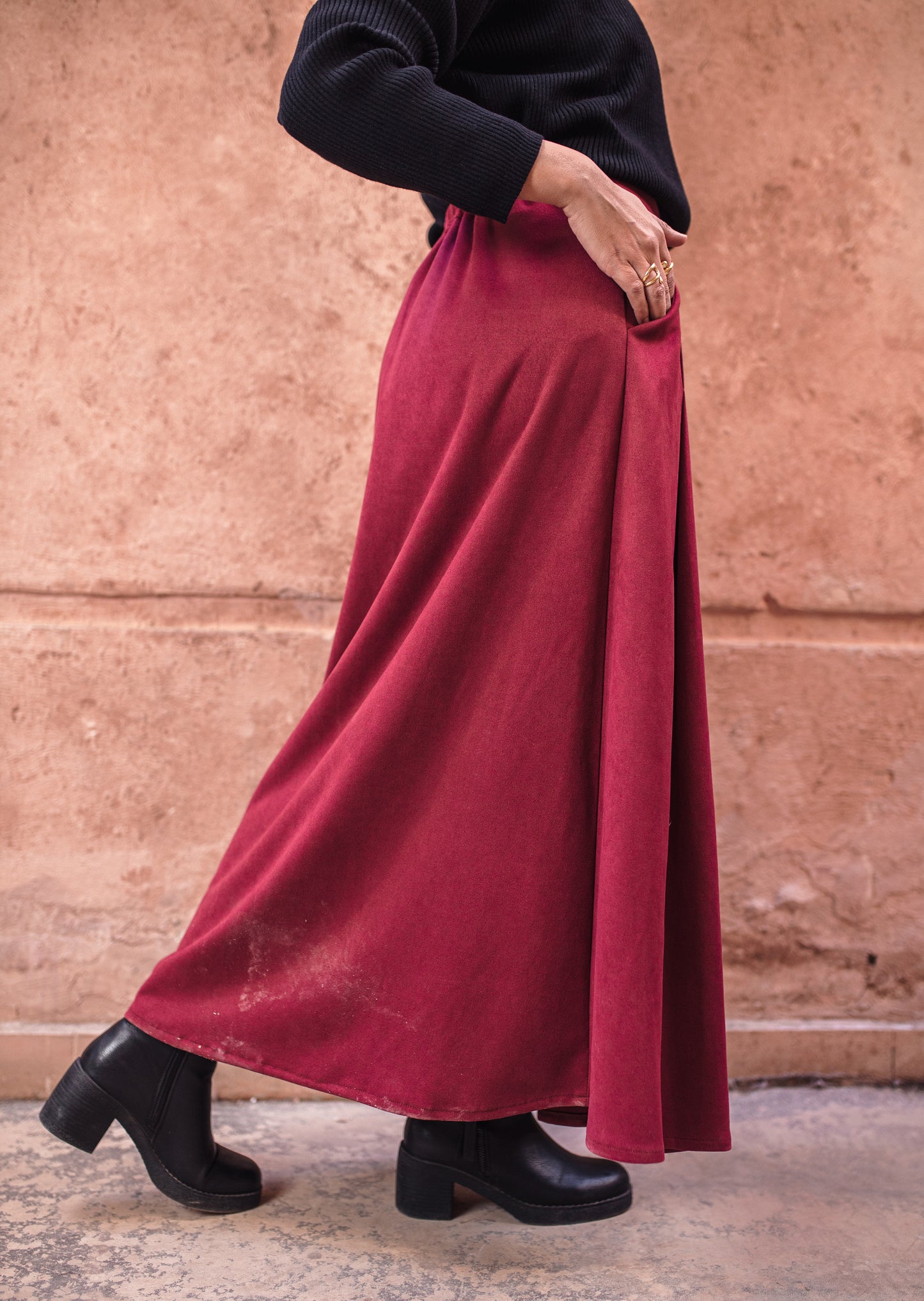 Bell Skirt-Burgandy