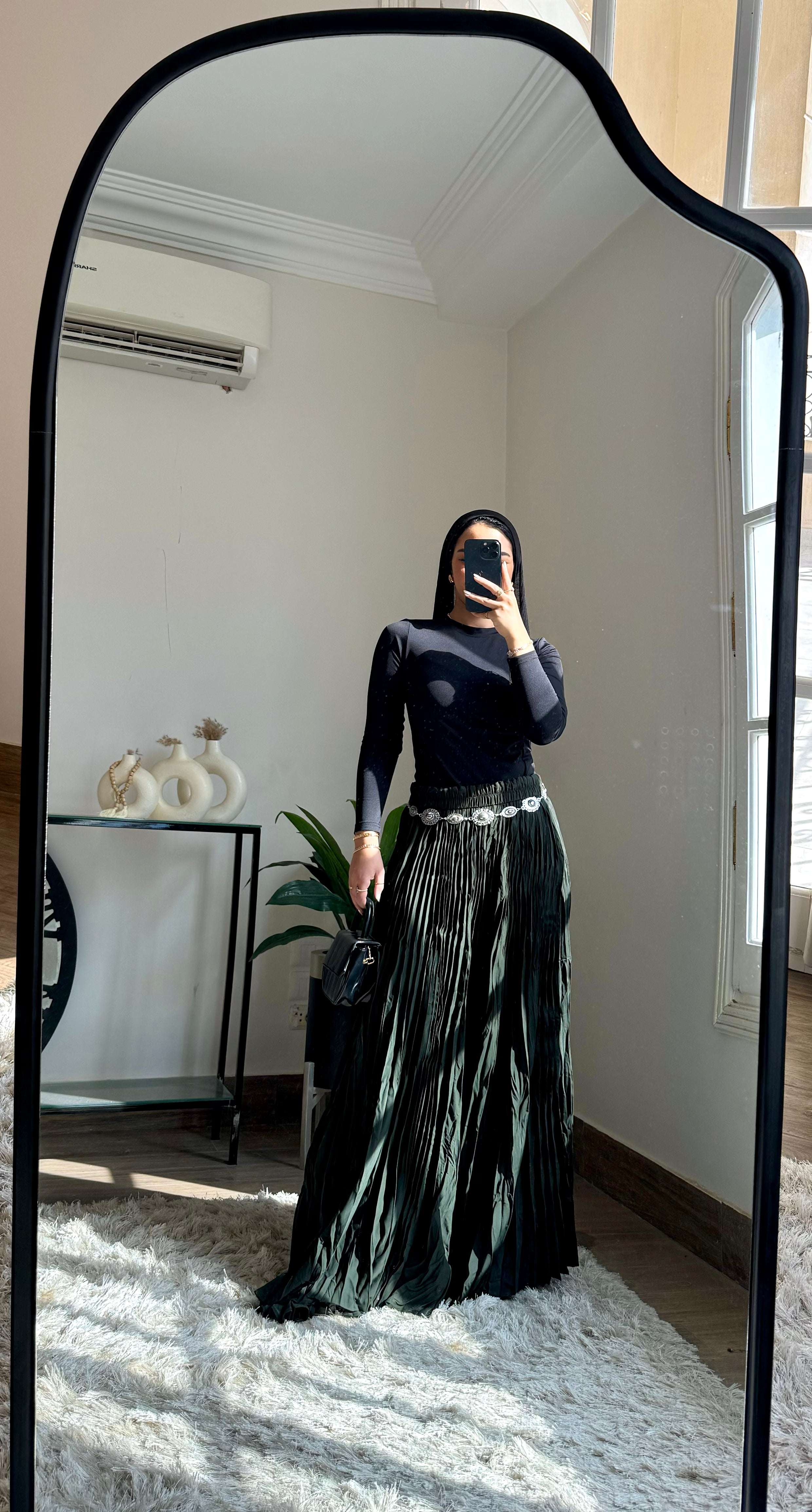Crushed Skirt- Army green