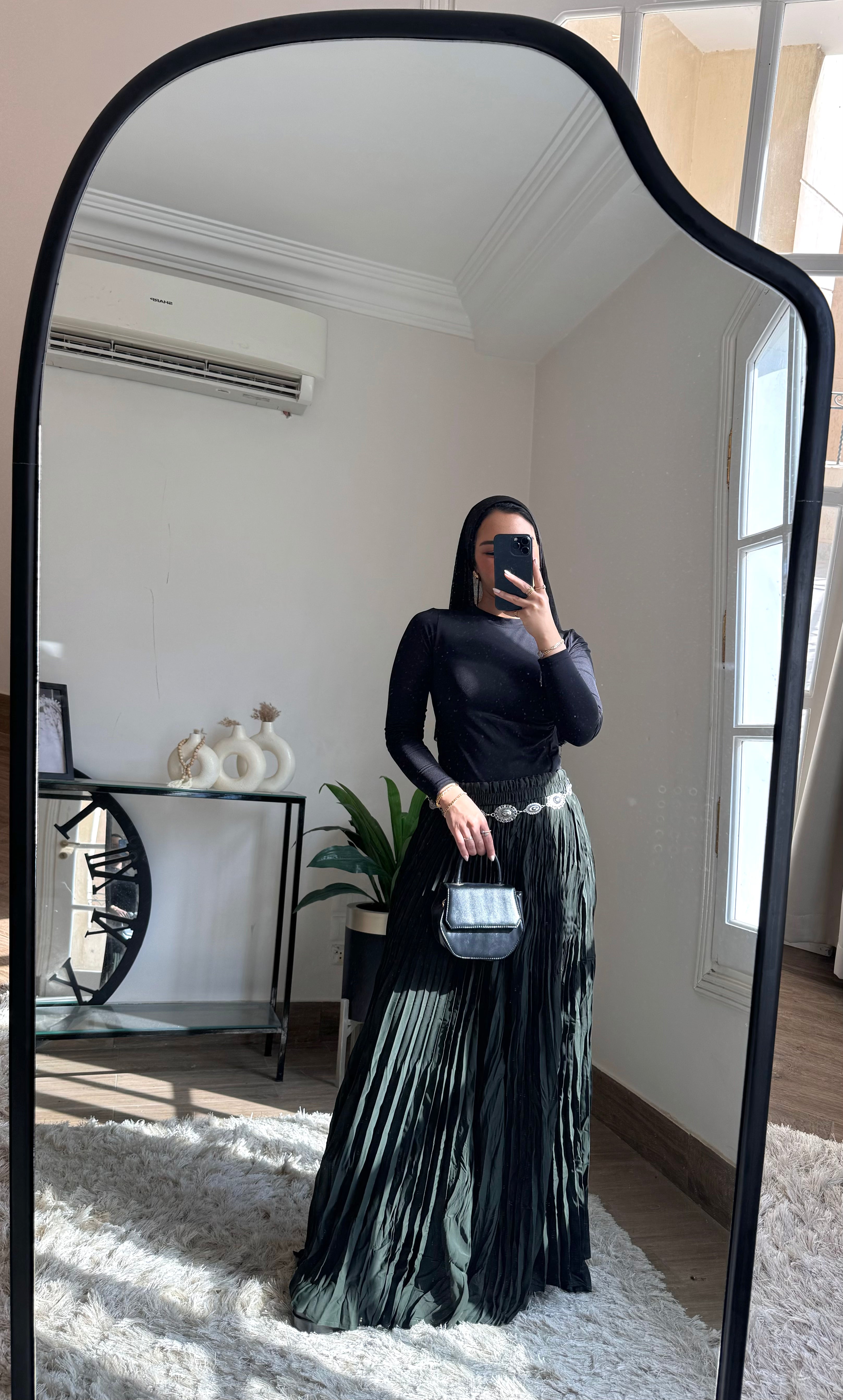 Crushed Skirt- Army green