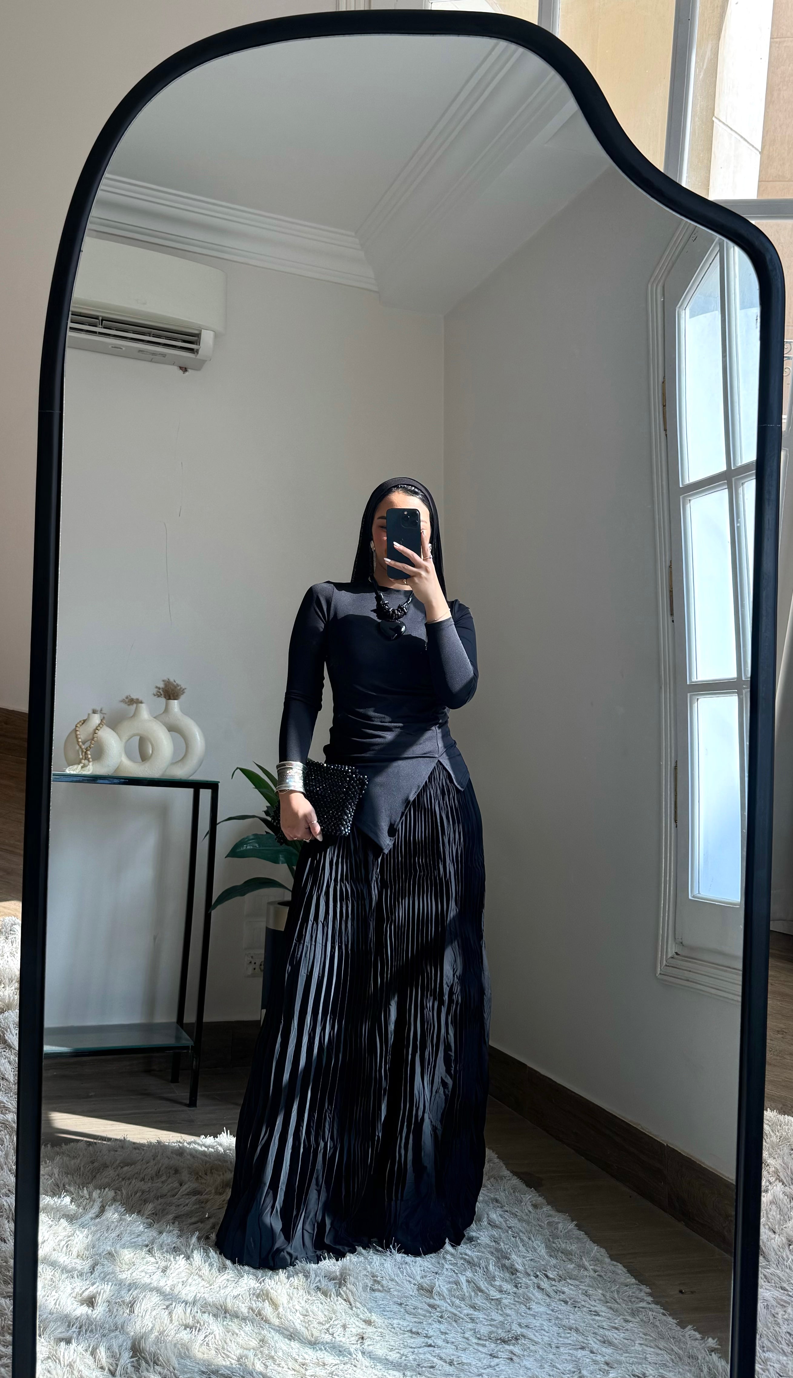 Crushed Skirt - Black