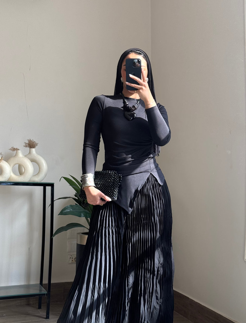 Crushed Skirt - Black