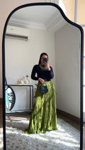 Crushed Skirt-Kiwi