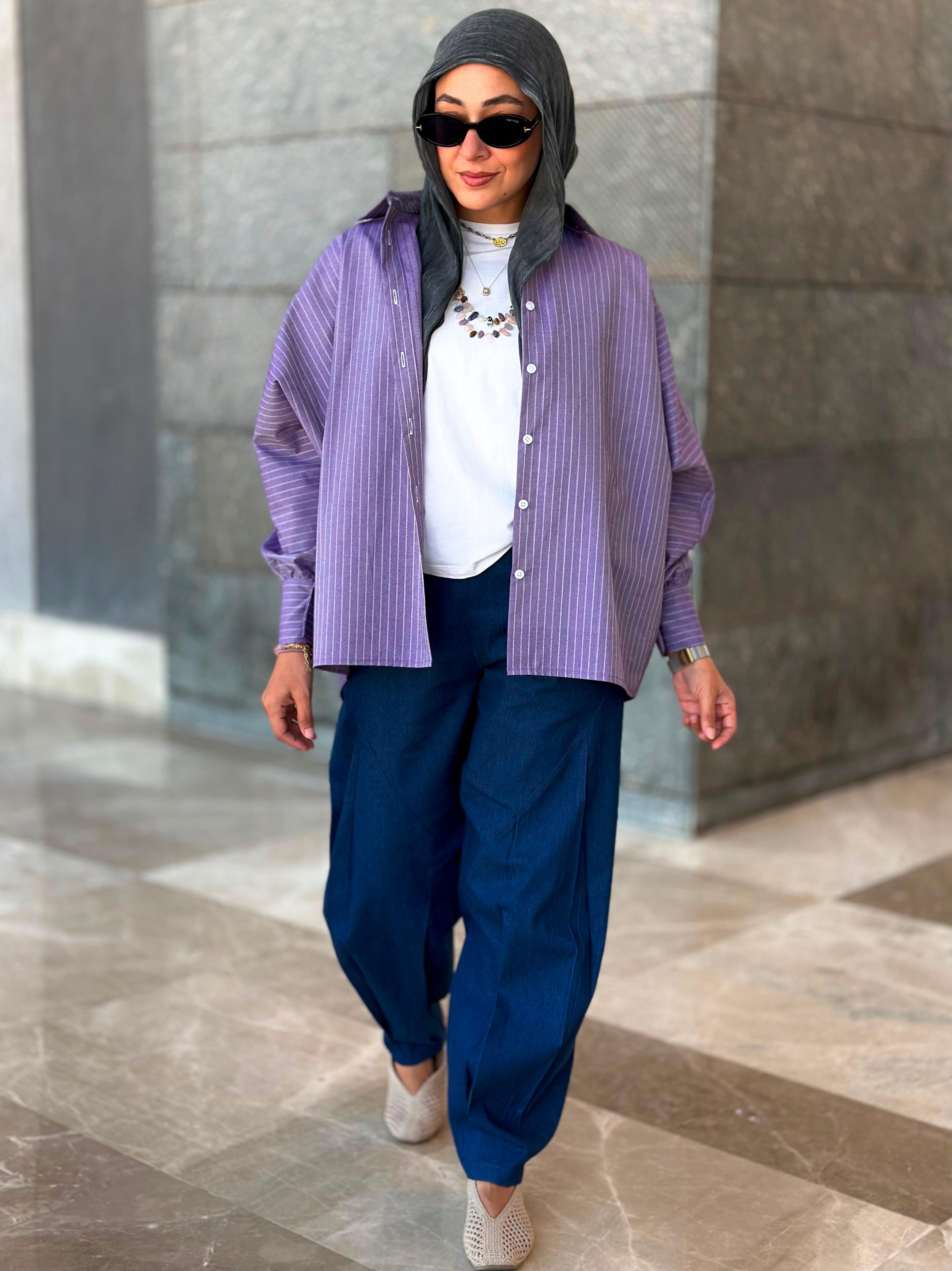 Stripes Shirt-Purple