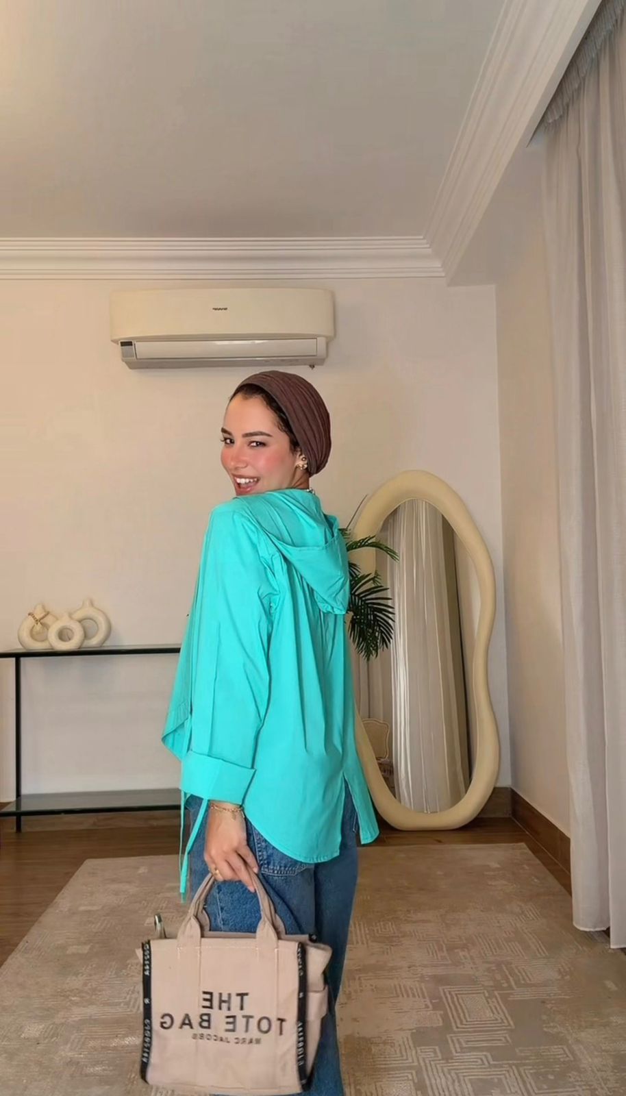 Chic-Cross Poplin Shirt (Turquoise)