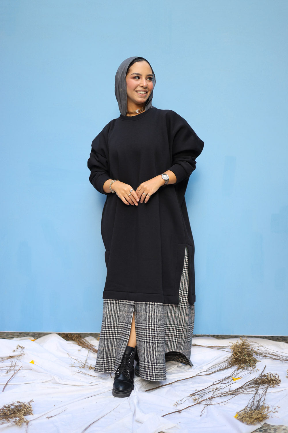 Cocoon Black _ Oversized dress shirt