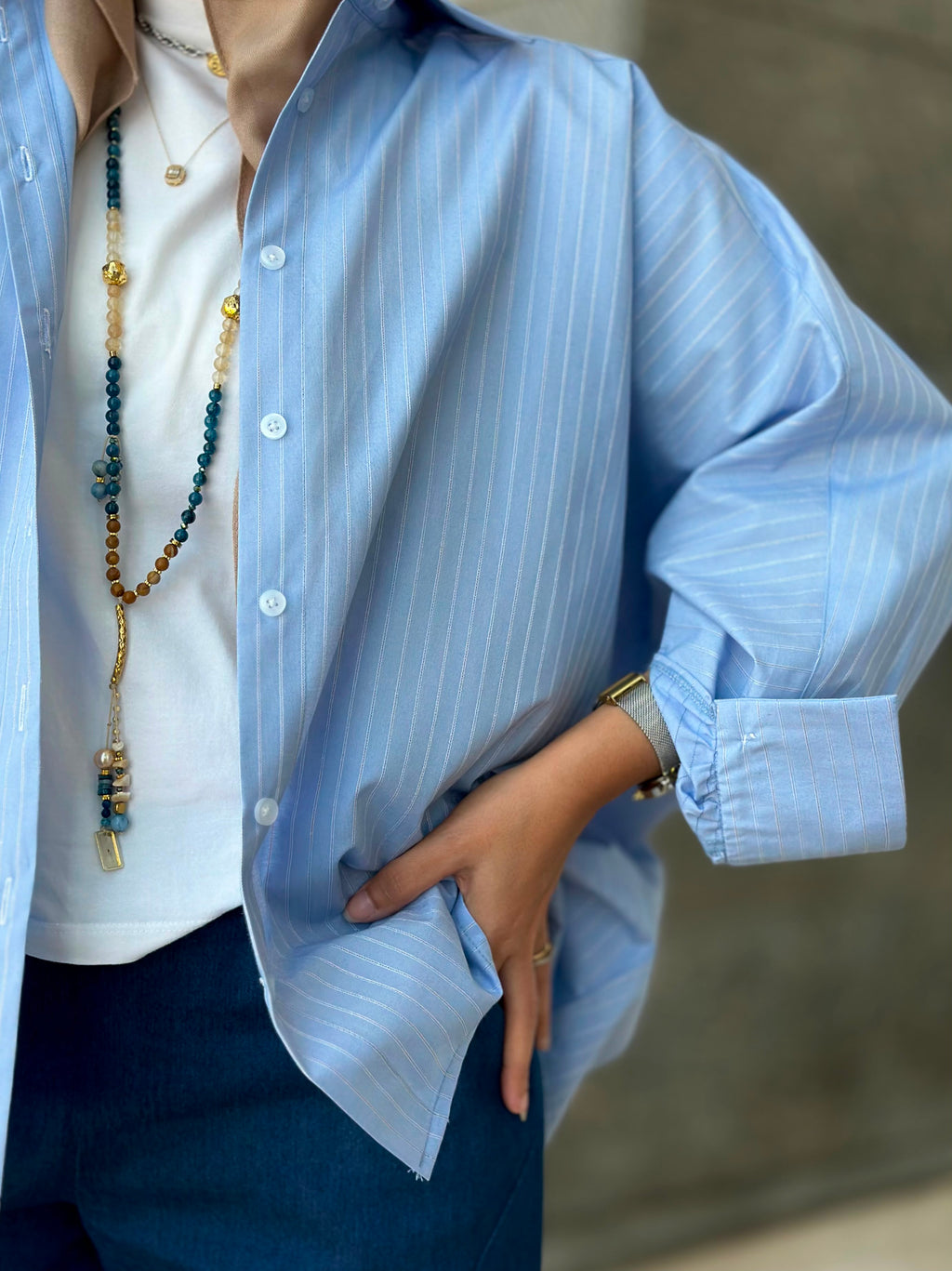 Stripes Shirt-Light Blue