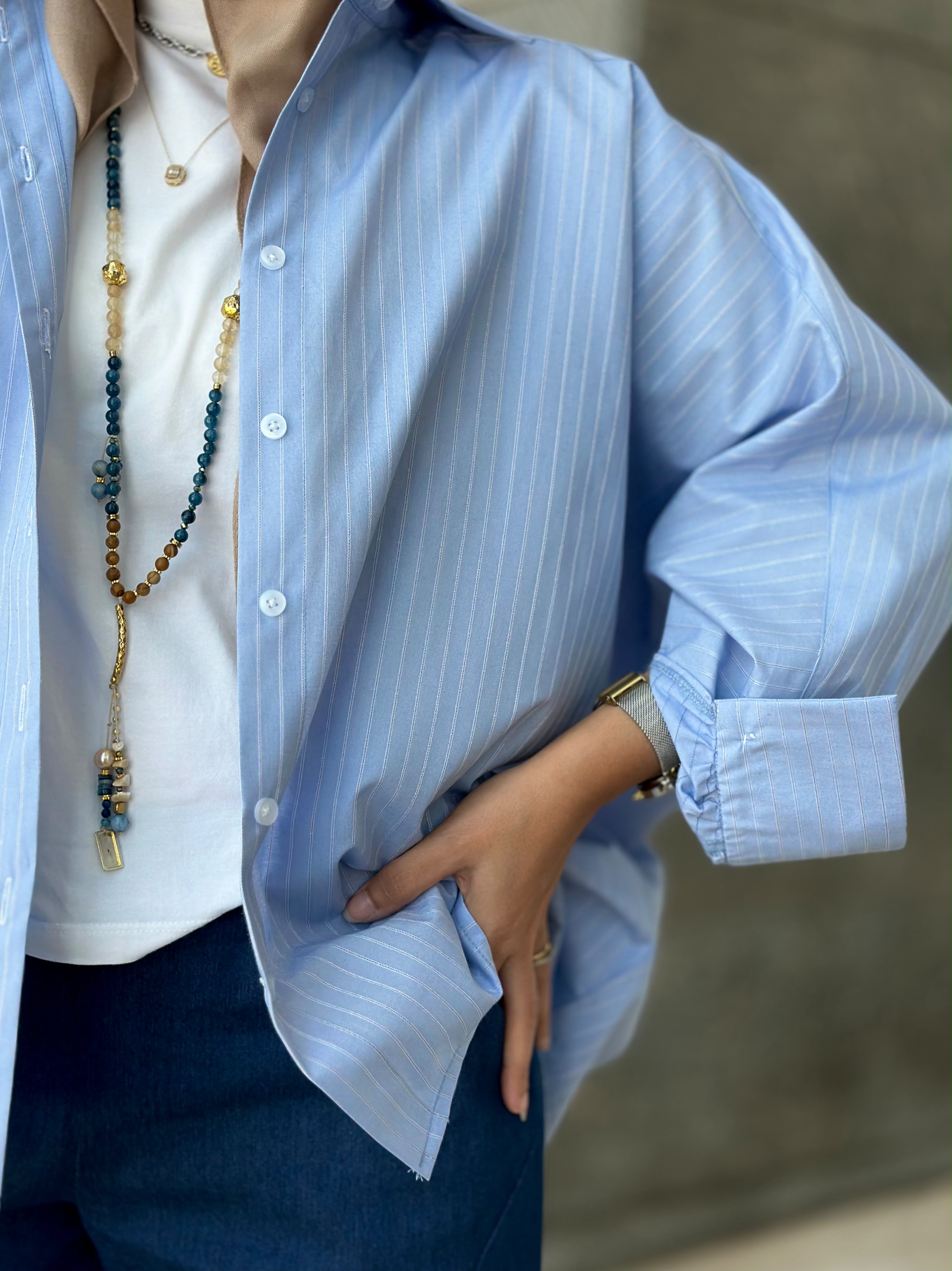 Stripes Shirt-Light Blue