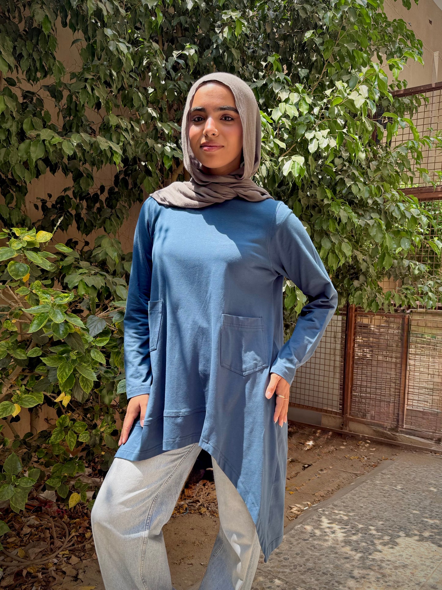 Cotton T-shirt Petrol