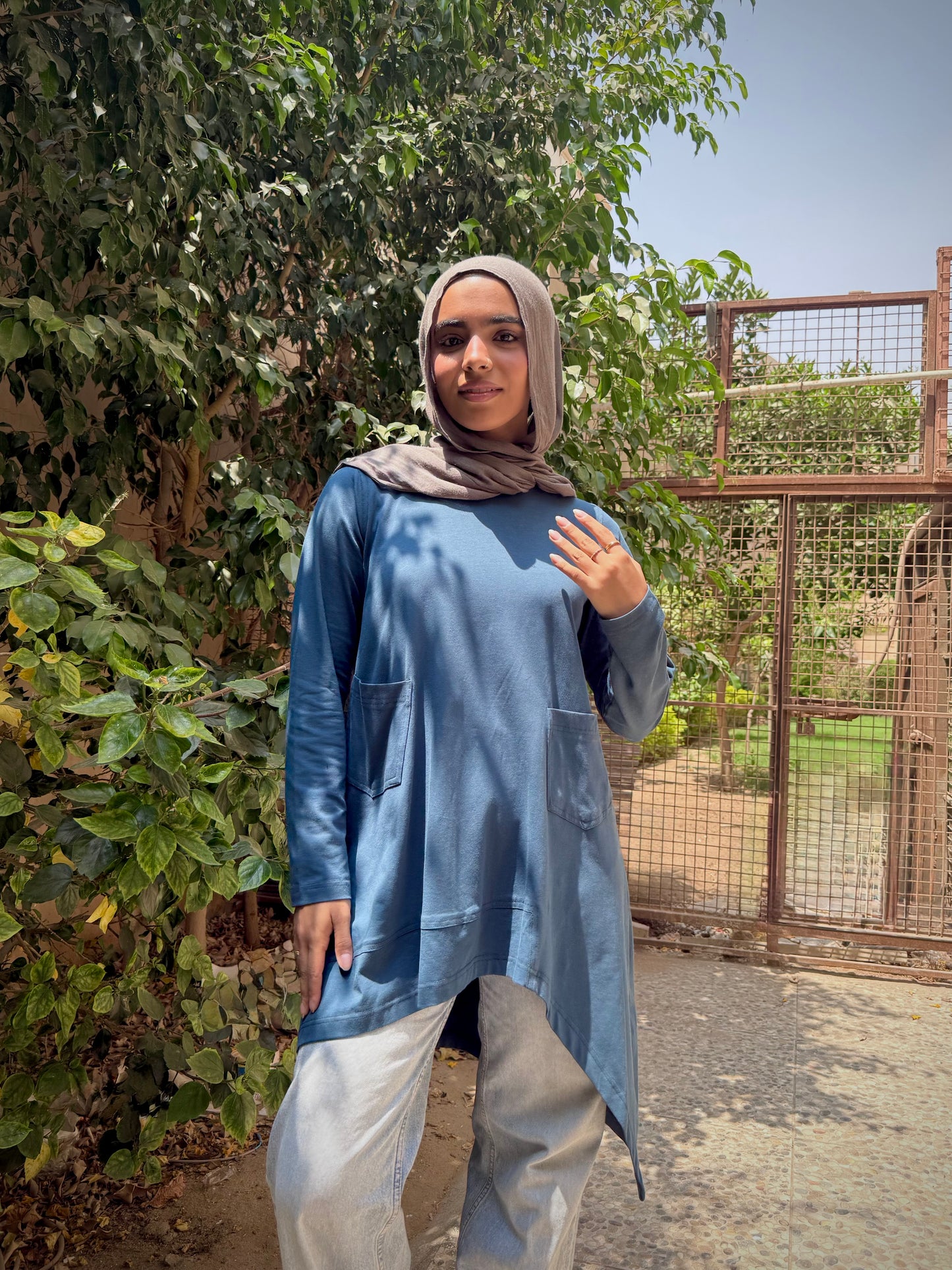 Cotton T-shirt Petrol