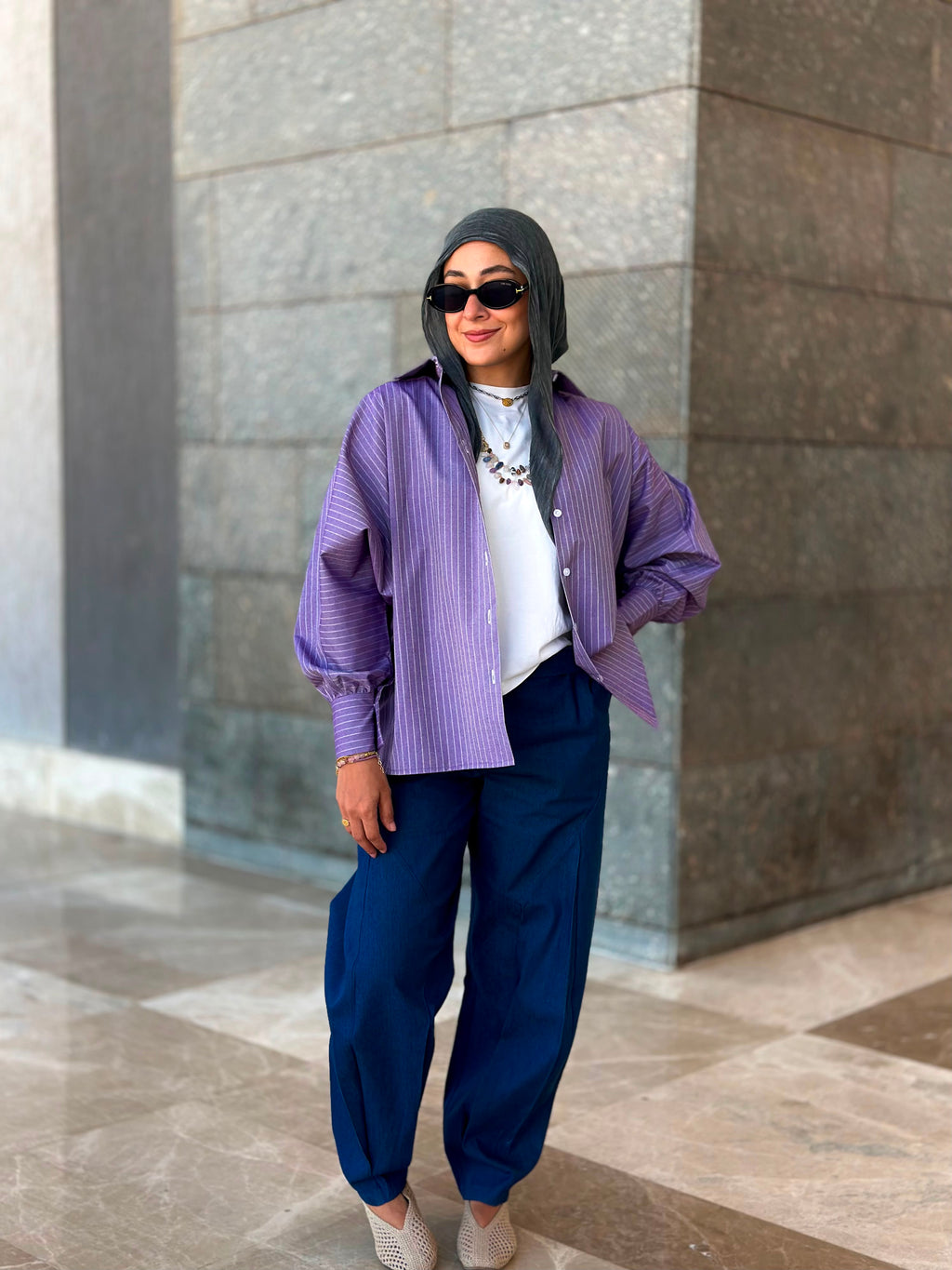 Stripes Shirt-Purple