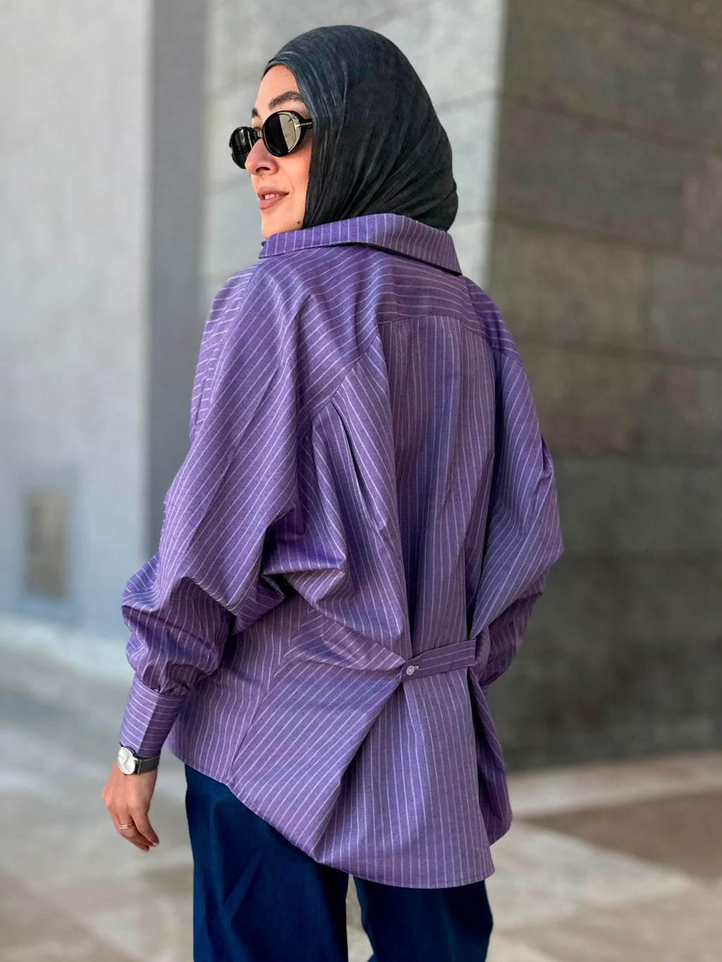 Stripes Shirt-Purple