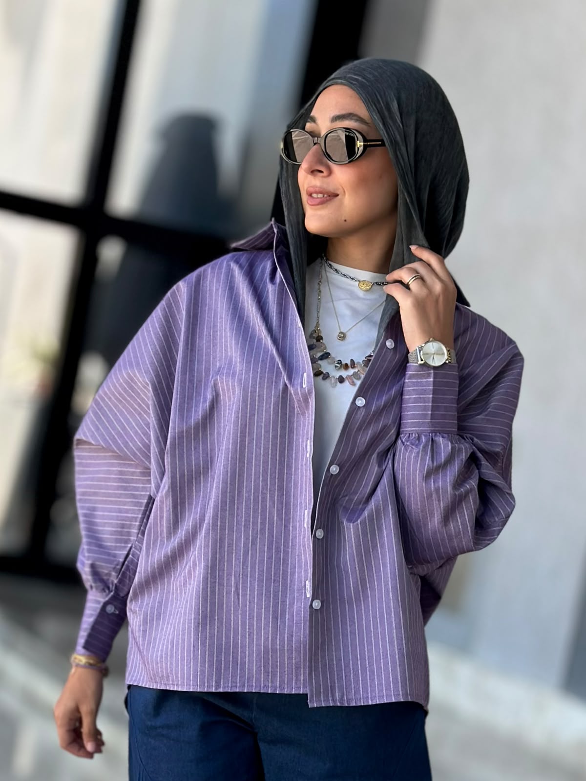 Stripes Shirt-Purple