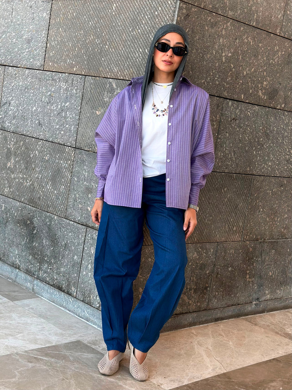 Stripes Shirt-Purple