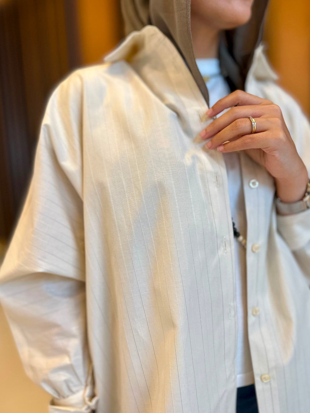 Stripes Shirt-Light Beige