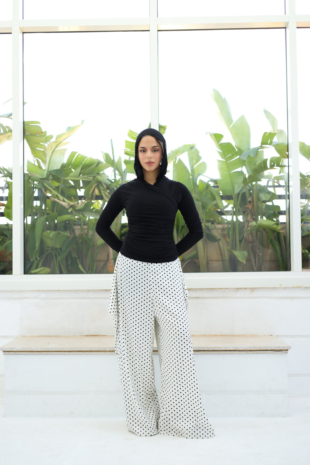 Polka dots Sherwal (White)