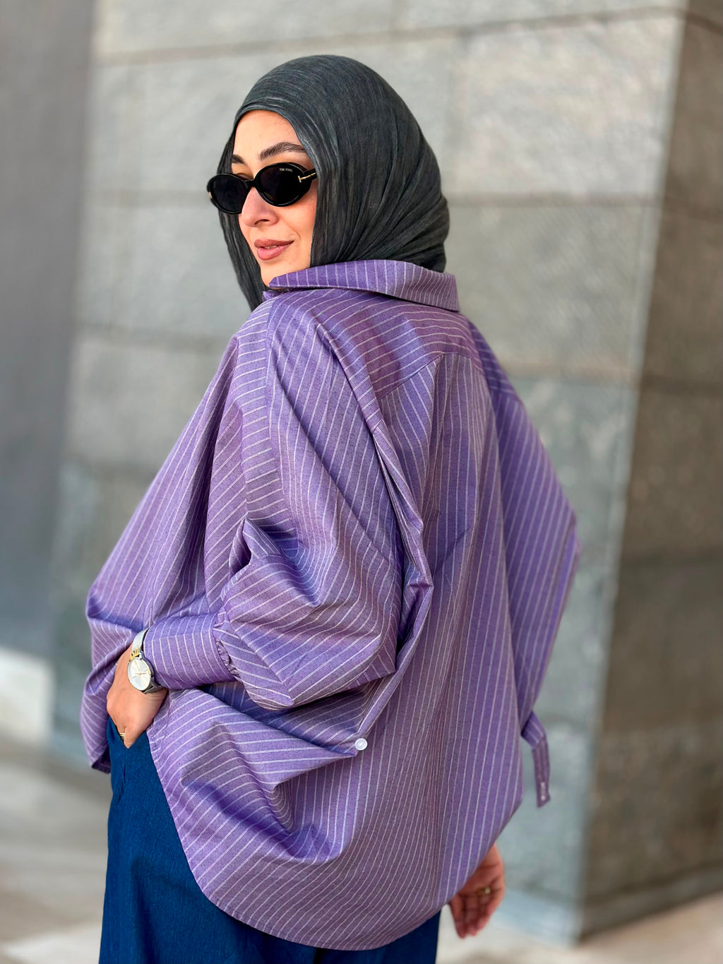 Stripes Shirt-Purple