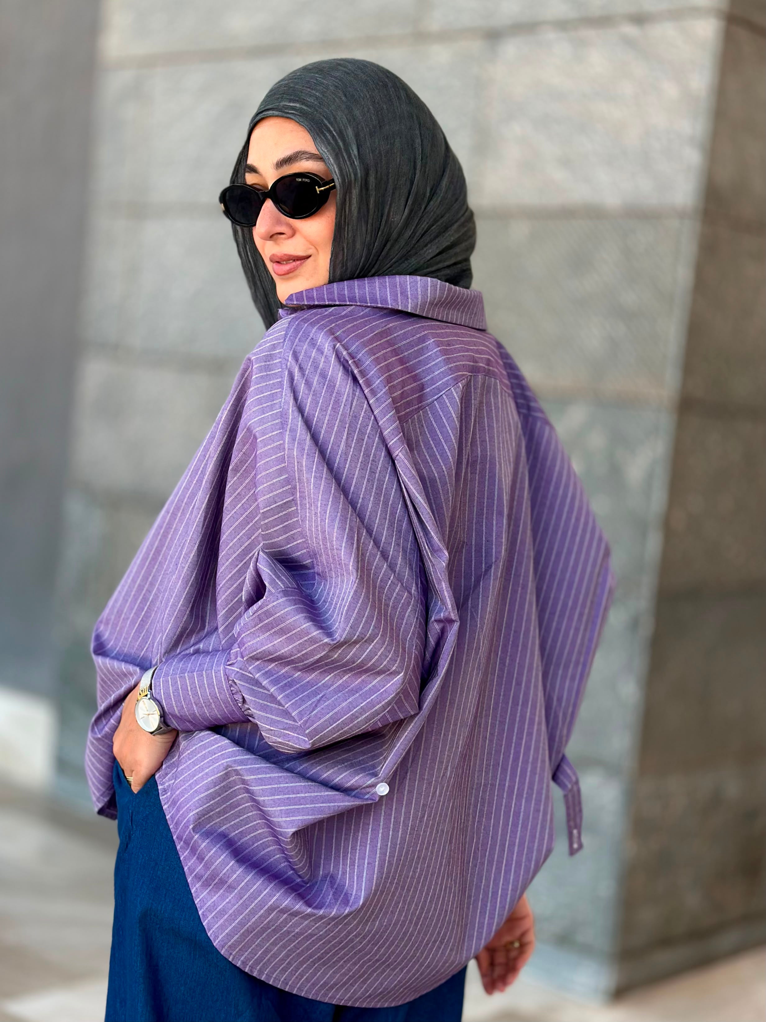 Stripes Shirt-Purple