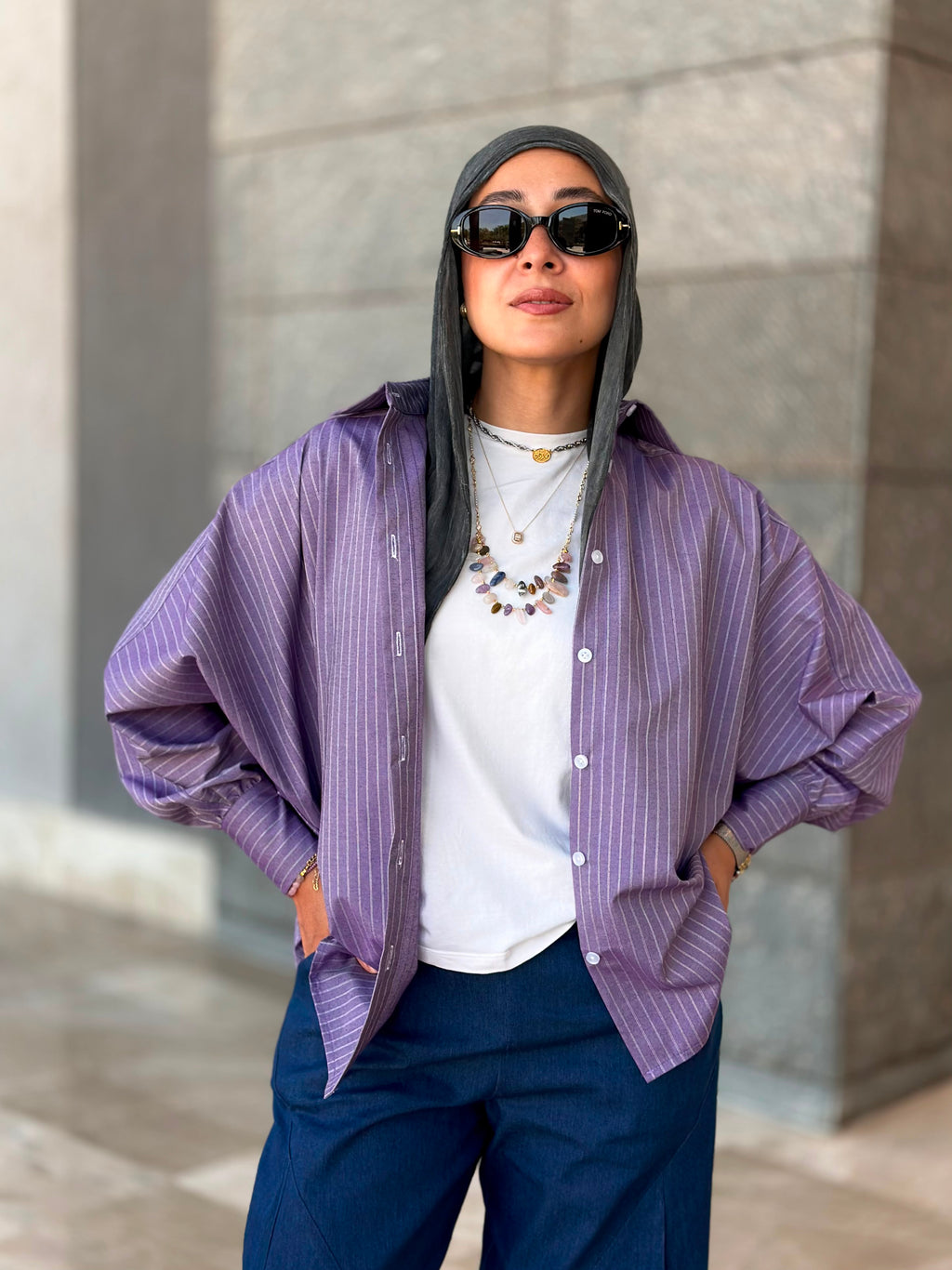 Stripes Shirt-Purple