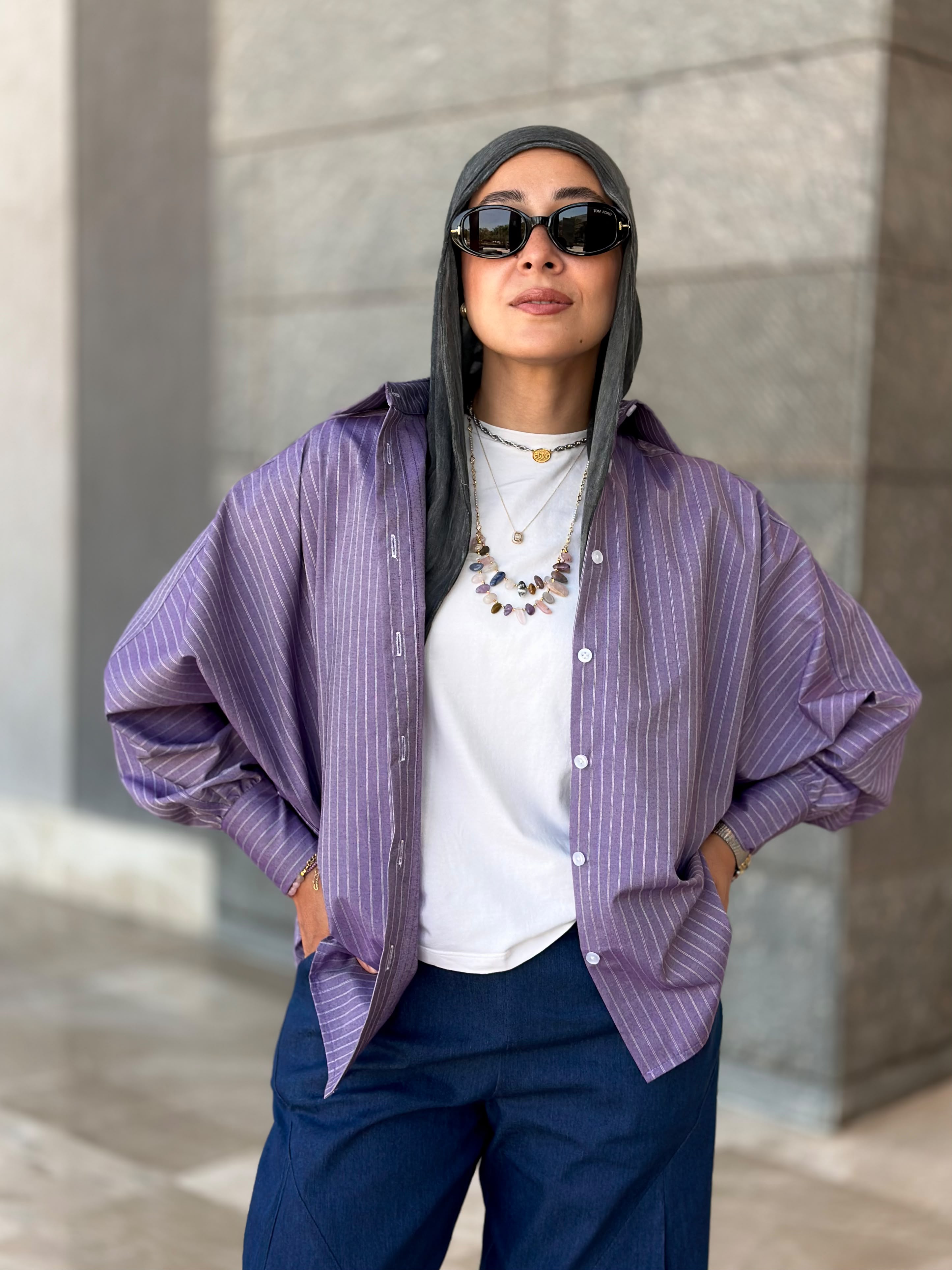 Stripes Shirt-Purple