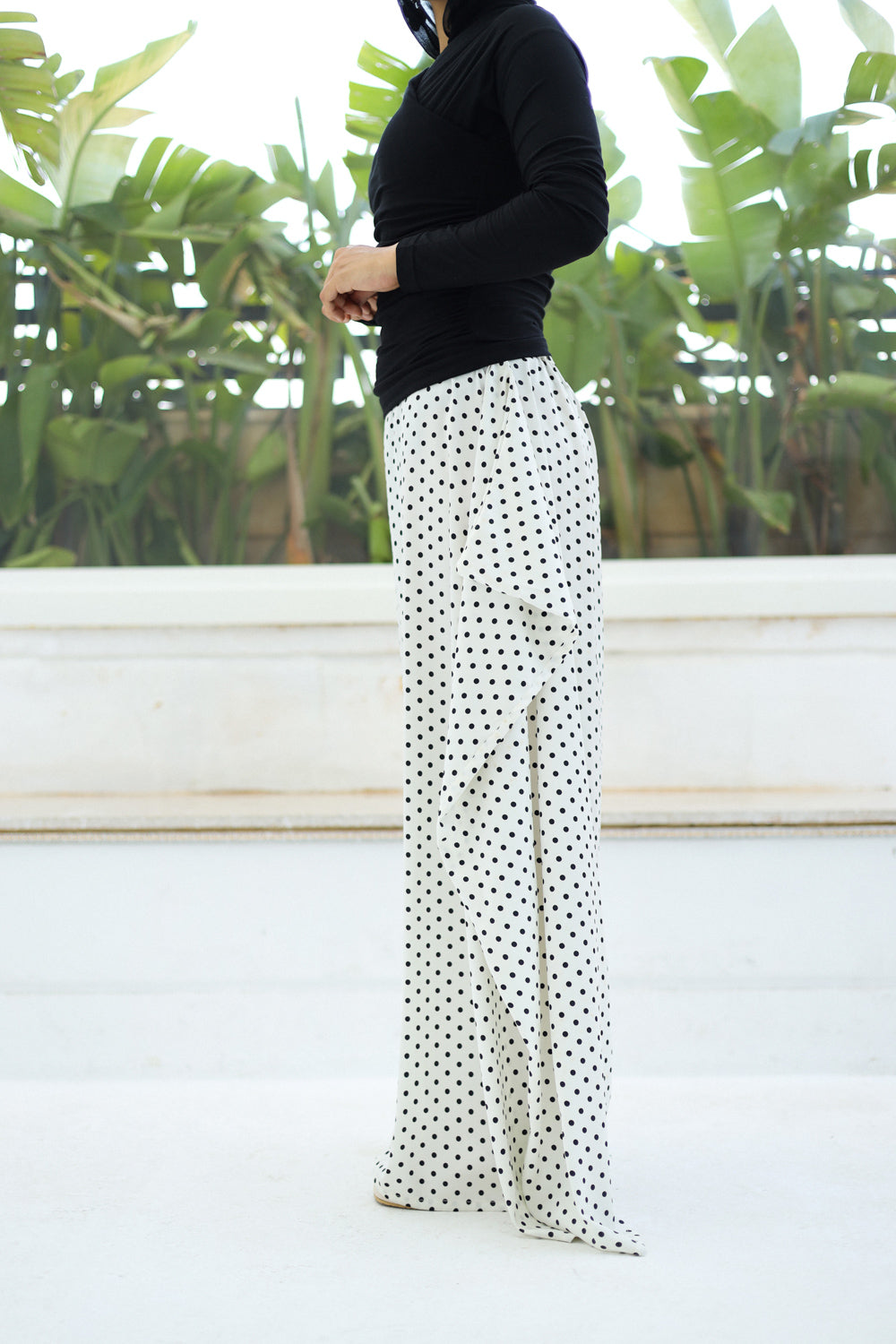 Polka dots Sherwal (White)