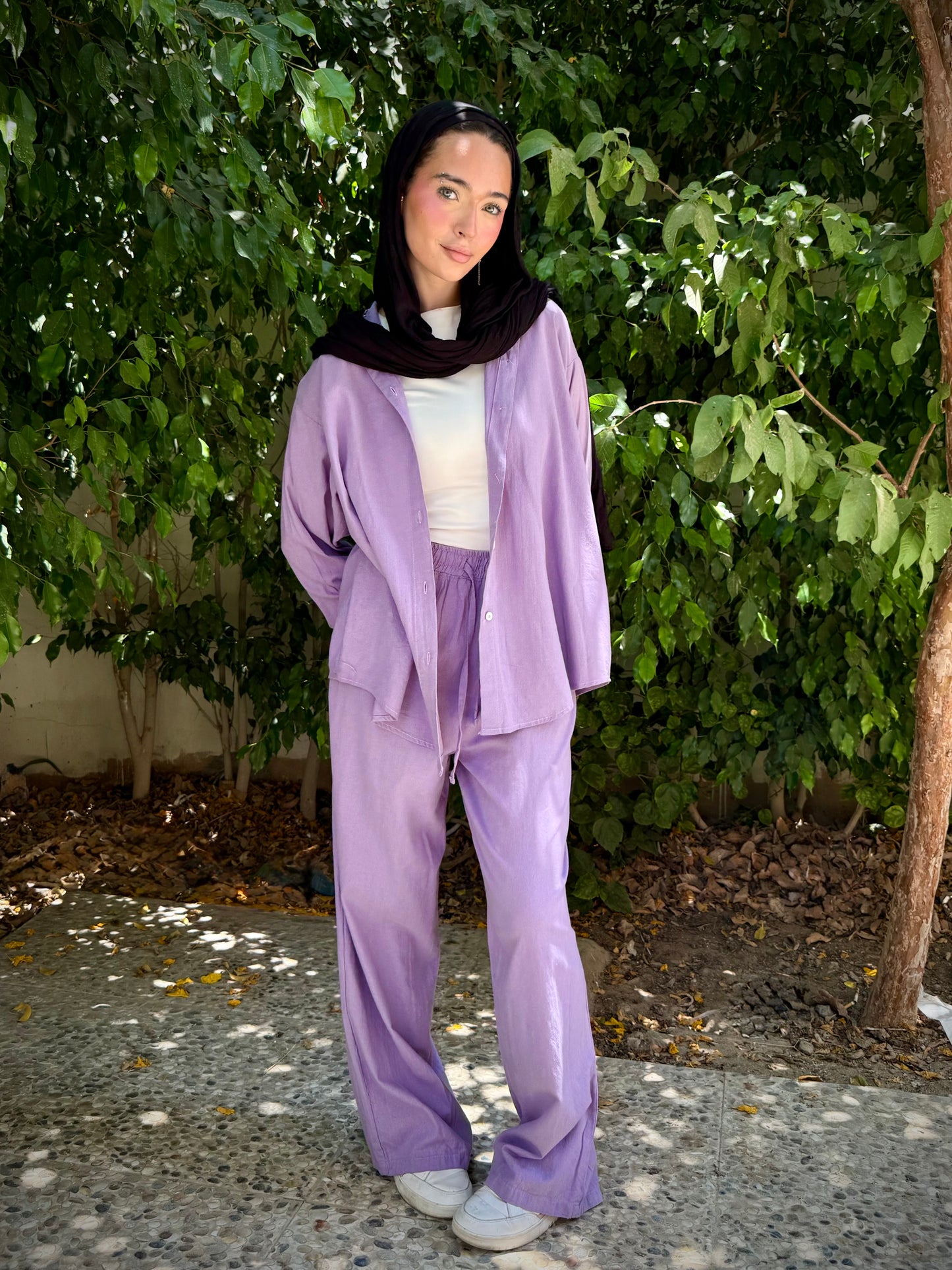 Essential linen Shirt-Lilac