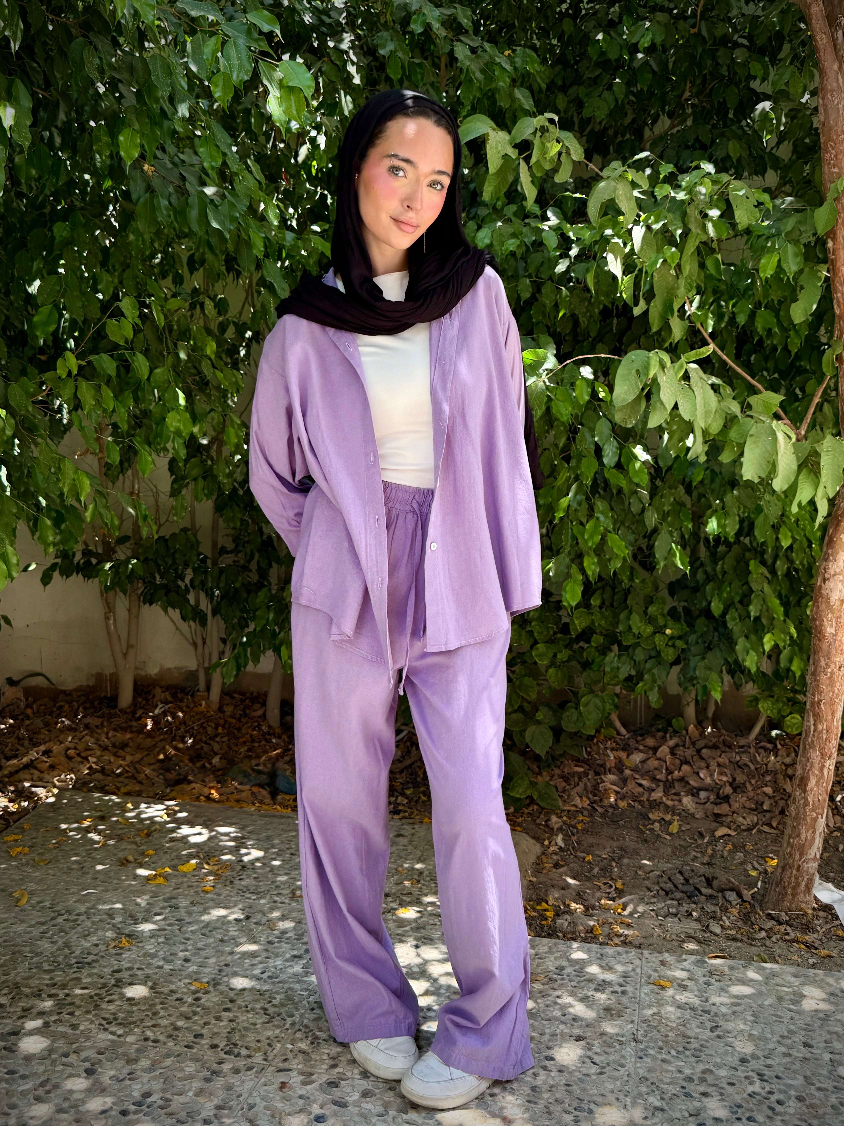 Essential linen Set-Lilac