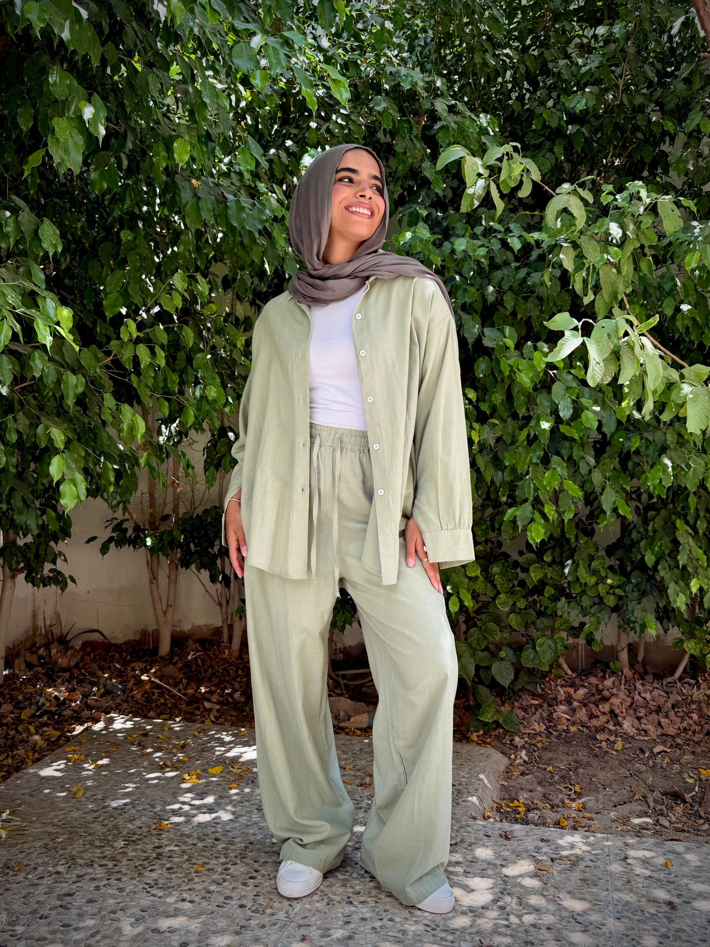 Essential linen Shirt - Olive