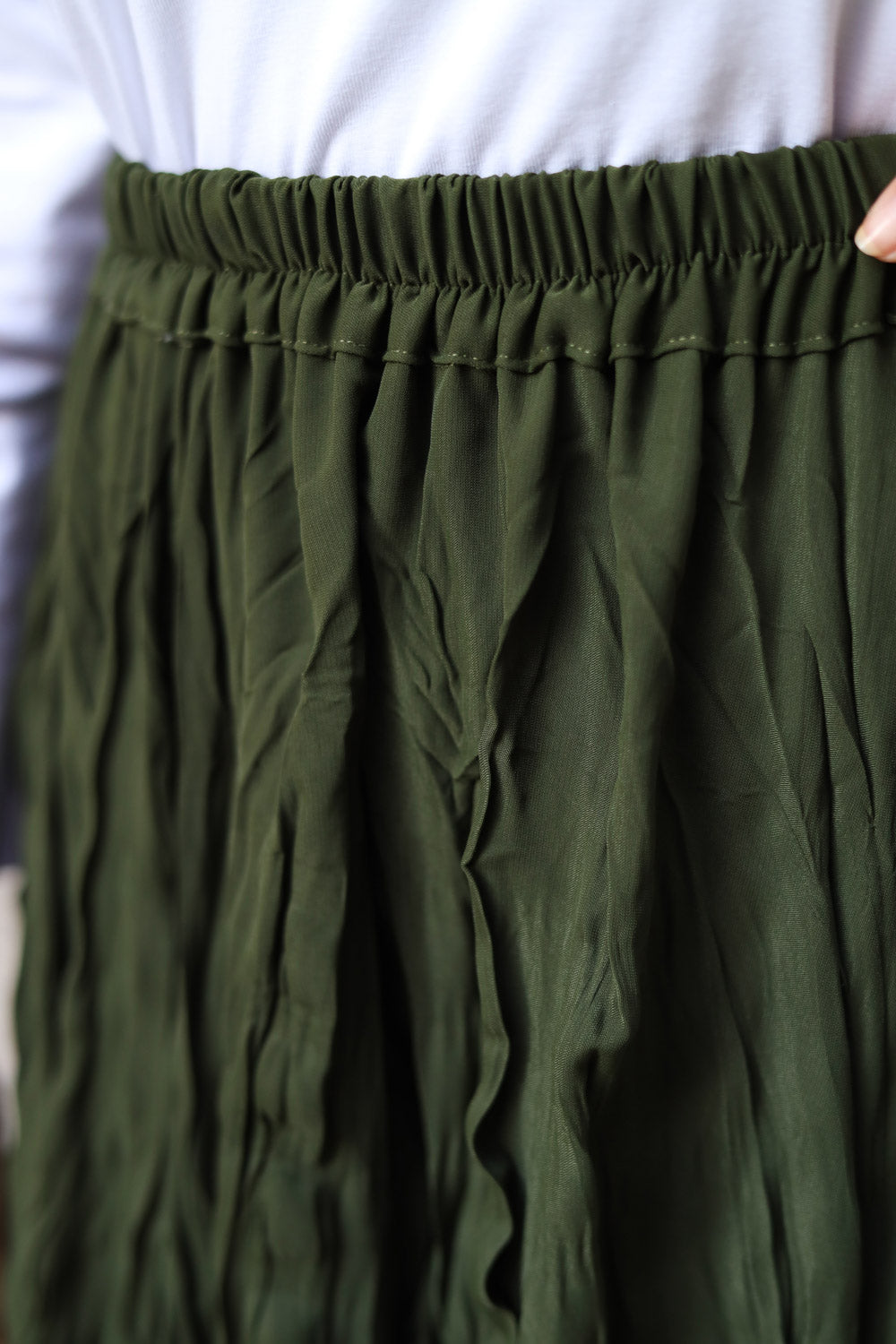 Crushed Skirt- Army green