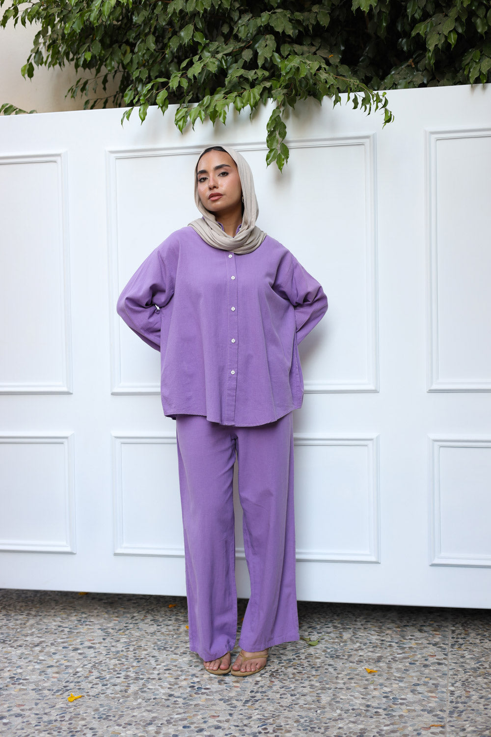 Essential linen Set-Lilac